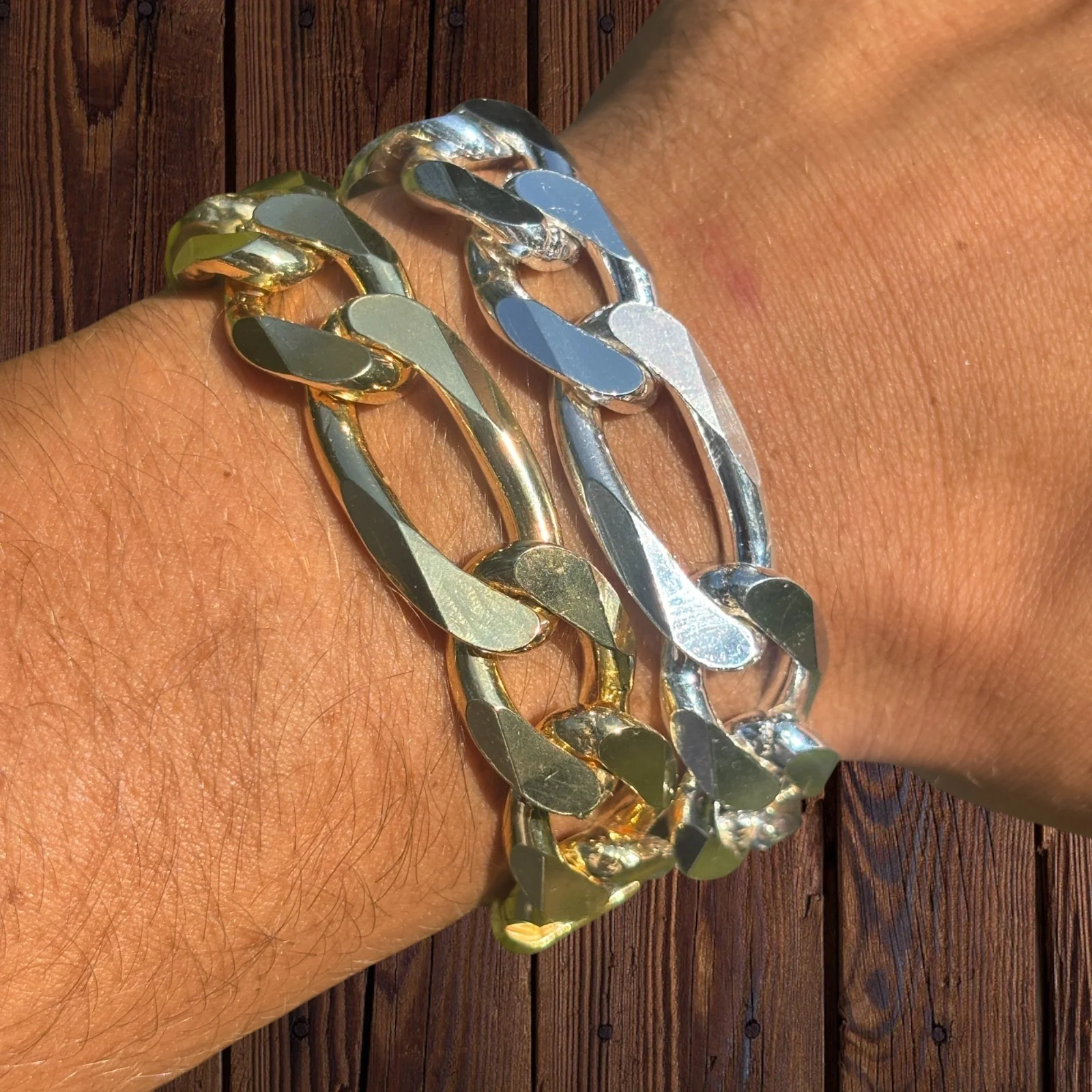 925 Sterling Silver 16mm Figaro Bracelet - Image 3