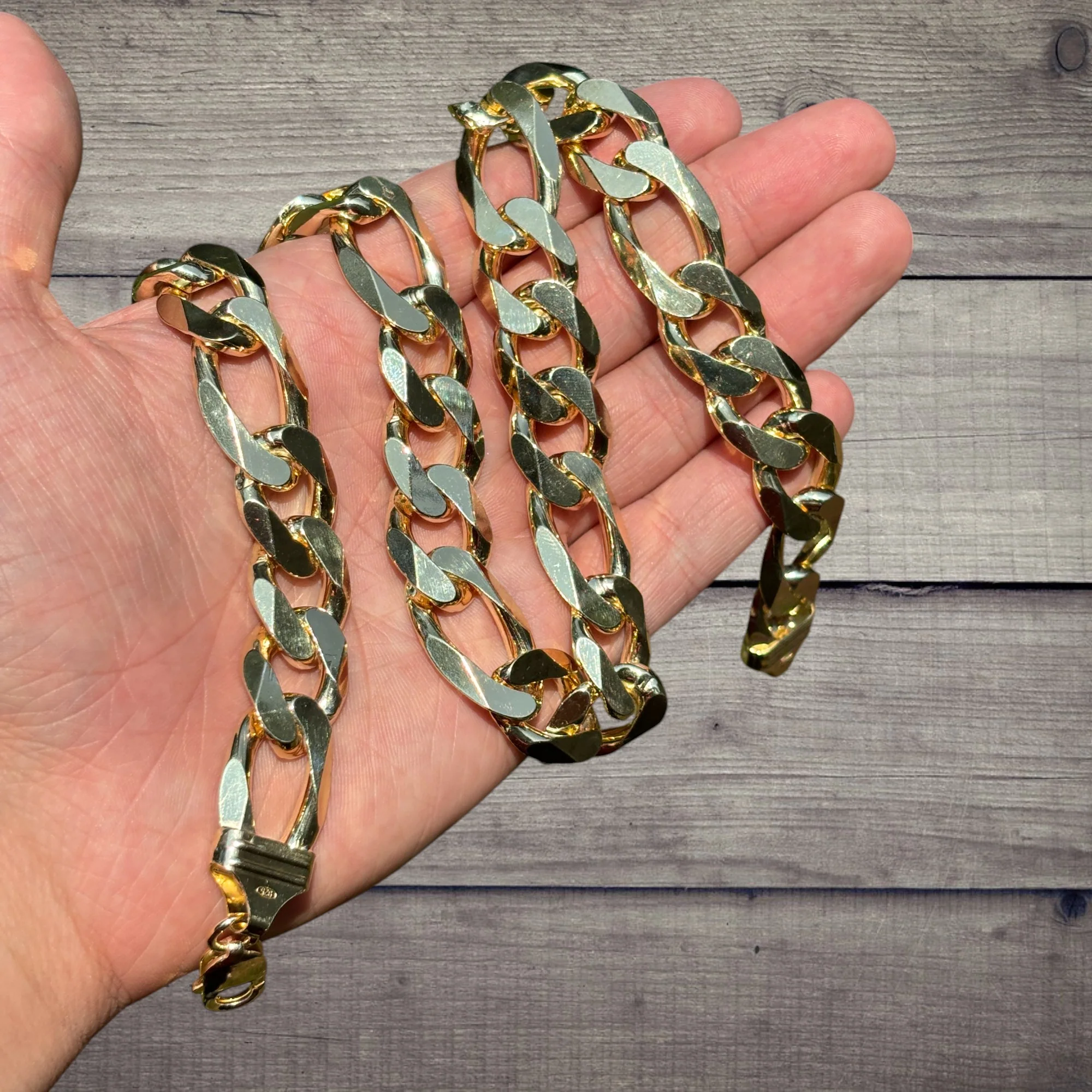 925 Sterling Silver 16mm Figaro Chain Necklace - Image 11