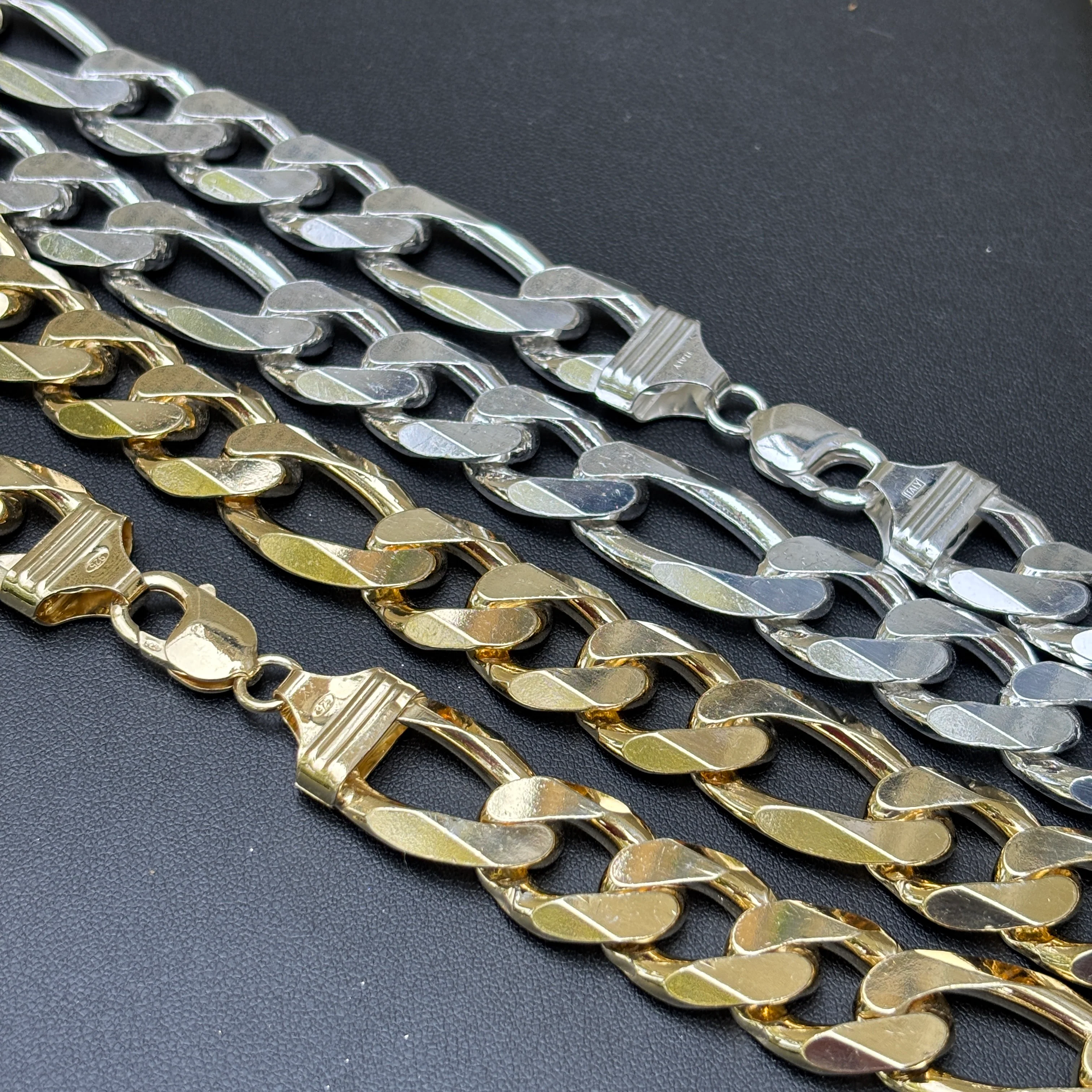 925 Sterling Silver 16mm Figaro Chain Necklace - Image 3