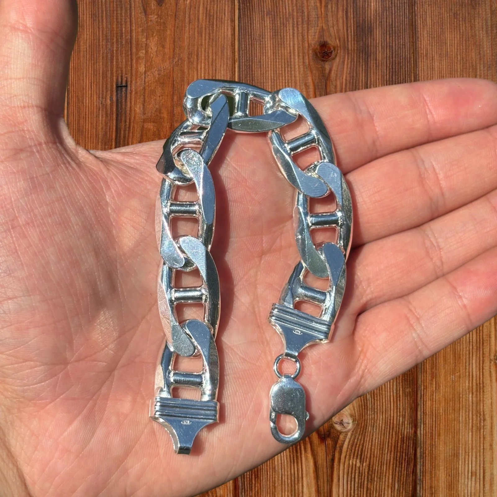 925 Sterling Silver 16mm Mariner Bracelet - Image 4