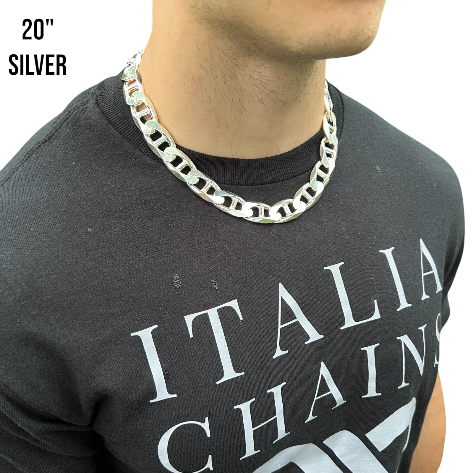 925 Sterling Silver 16mm Mariner Chain Necklace - Image 12