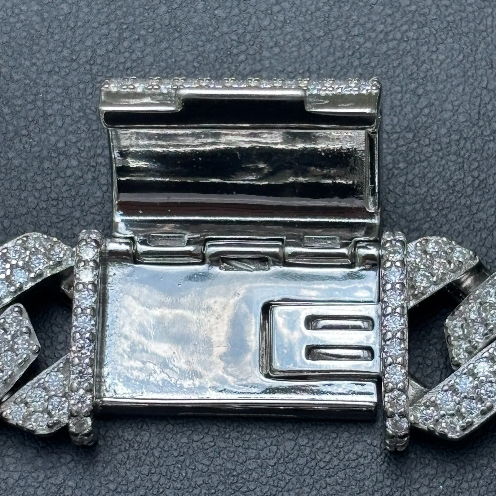 925 Sterling Silver 16mm Moissanite Cuban Prong Bracelet - Image 16