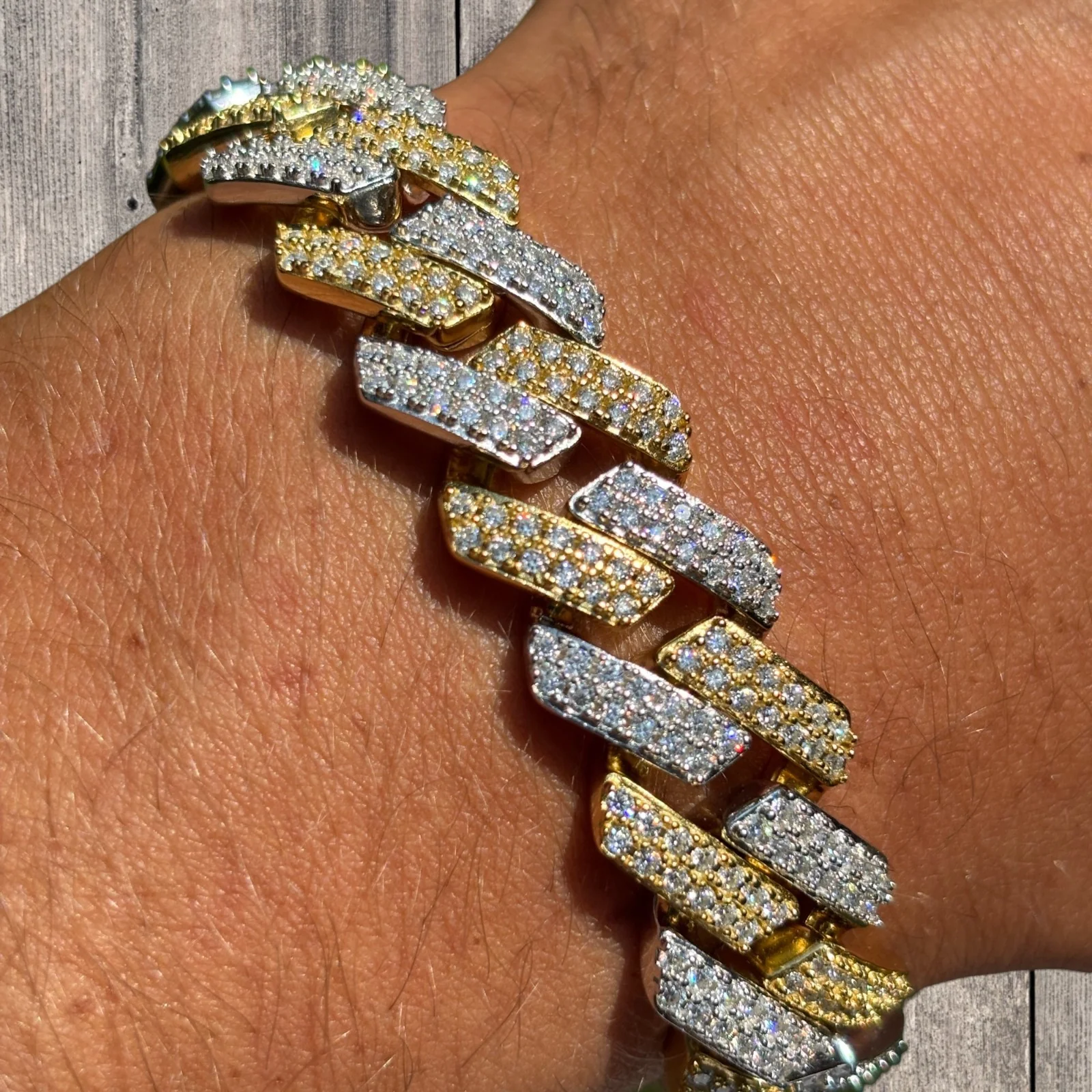 925 Sterling Silver 16mm Moissanite Cuban Prong Bracelet - Image 18