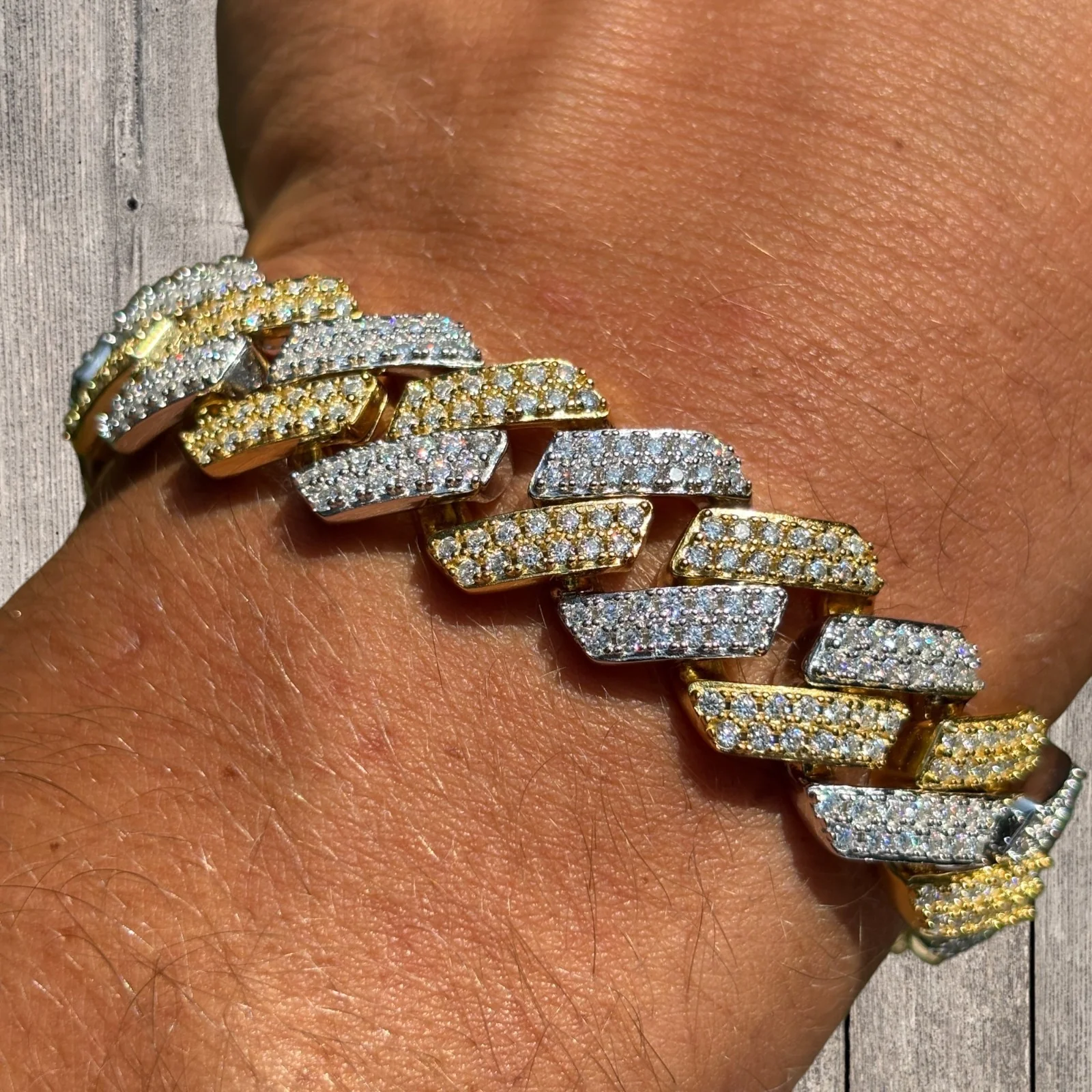 925 Sterling Silver 16mm Moissanite Cuban Prong Bracelet - Image 19
