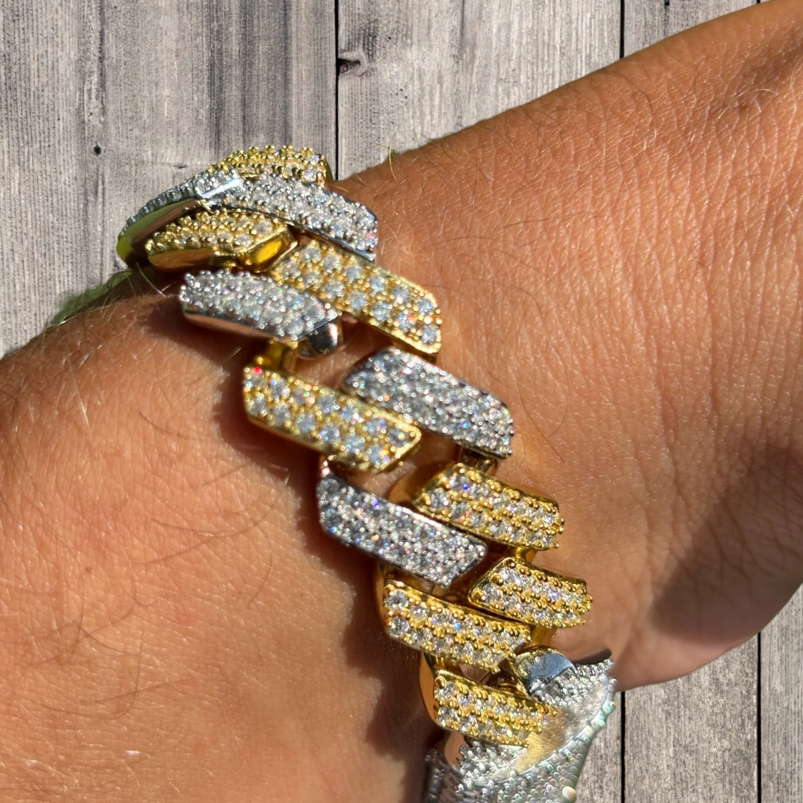 925 Sterling Silver 16mm Moissanite Cuban Prong Bracelet - Image 20