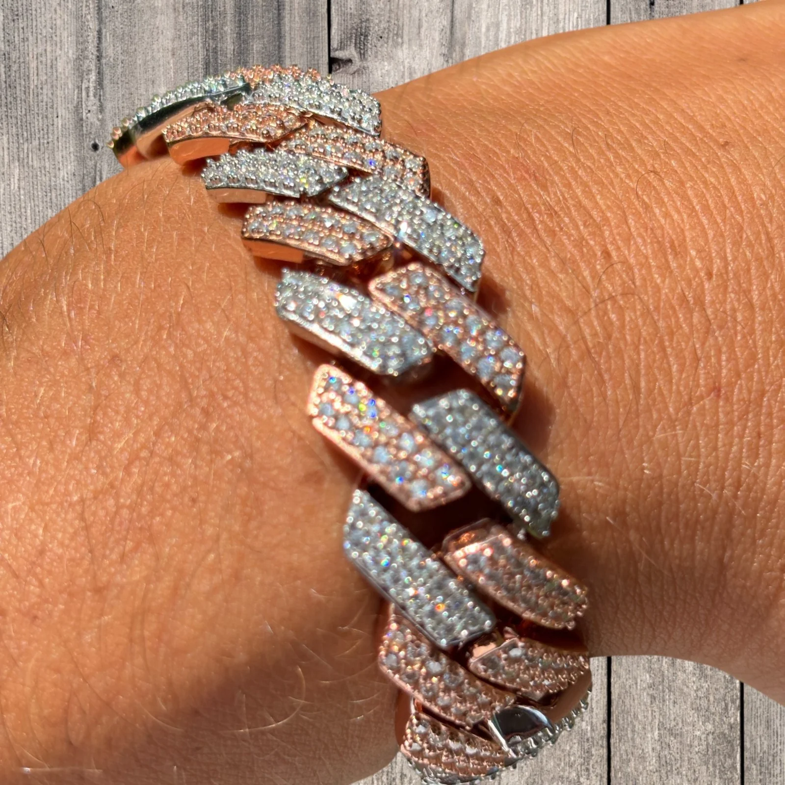925 Sterling Silver 16mm Moissanite Cuban Prong Bracelet - Image 23