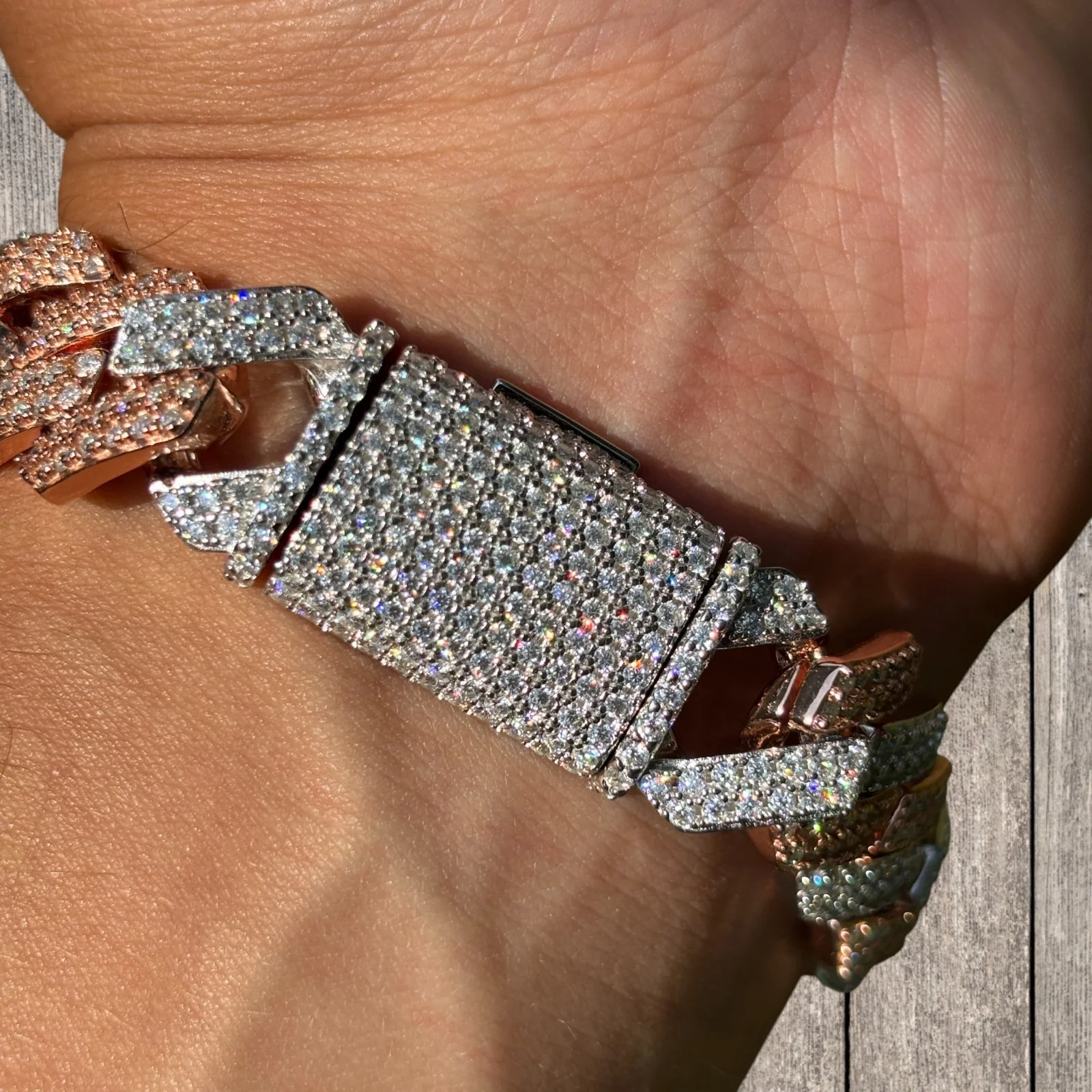 925 Sterling Silver 16mm Moissanite Cuban Prong Bracelet - Image 24