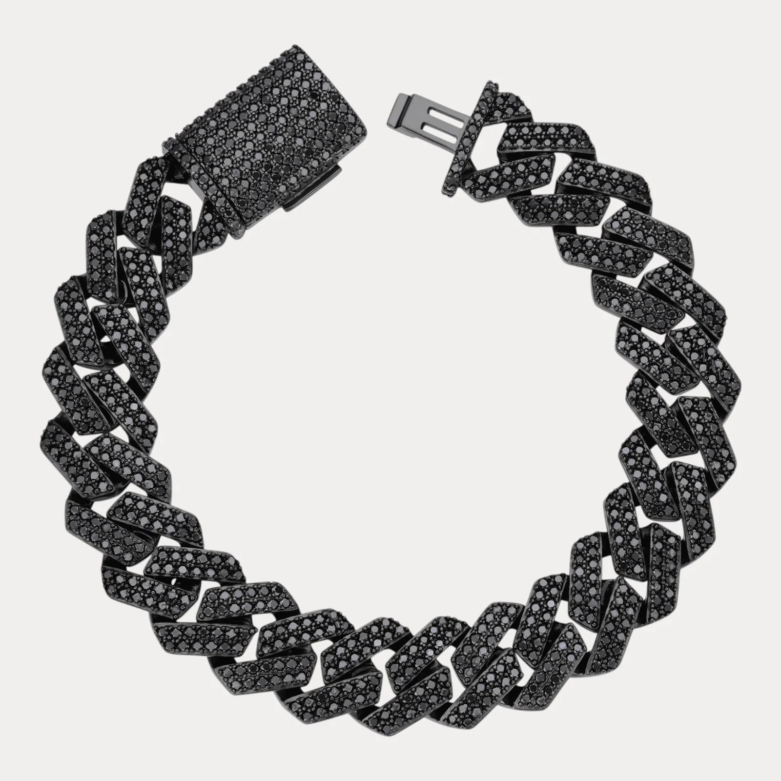 925 Sterling Silver 16mm Moissanite Cuban Prong Bracelet - Image 4