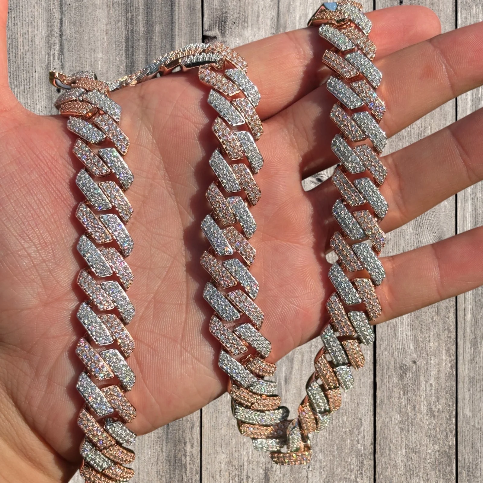 925 Sterling Silver 16mm Moissanite Miami Cuban Prong Chain Necklace - Image 11
