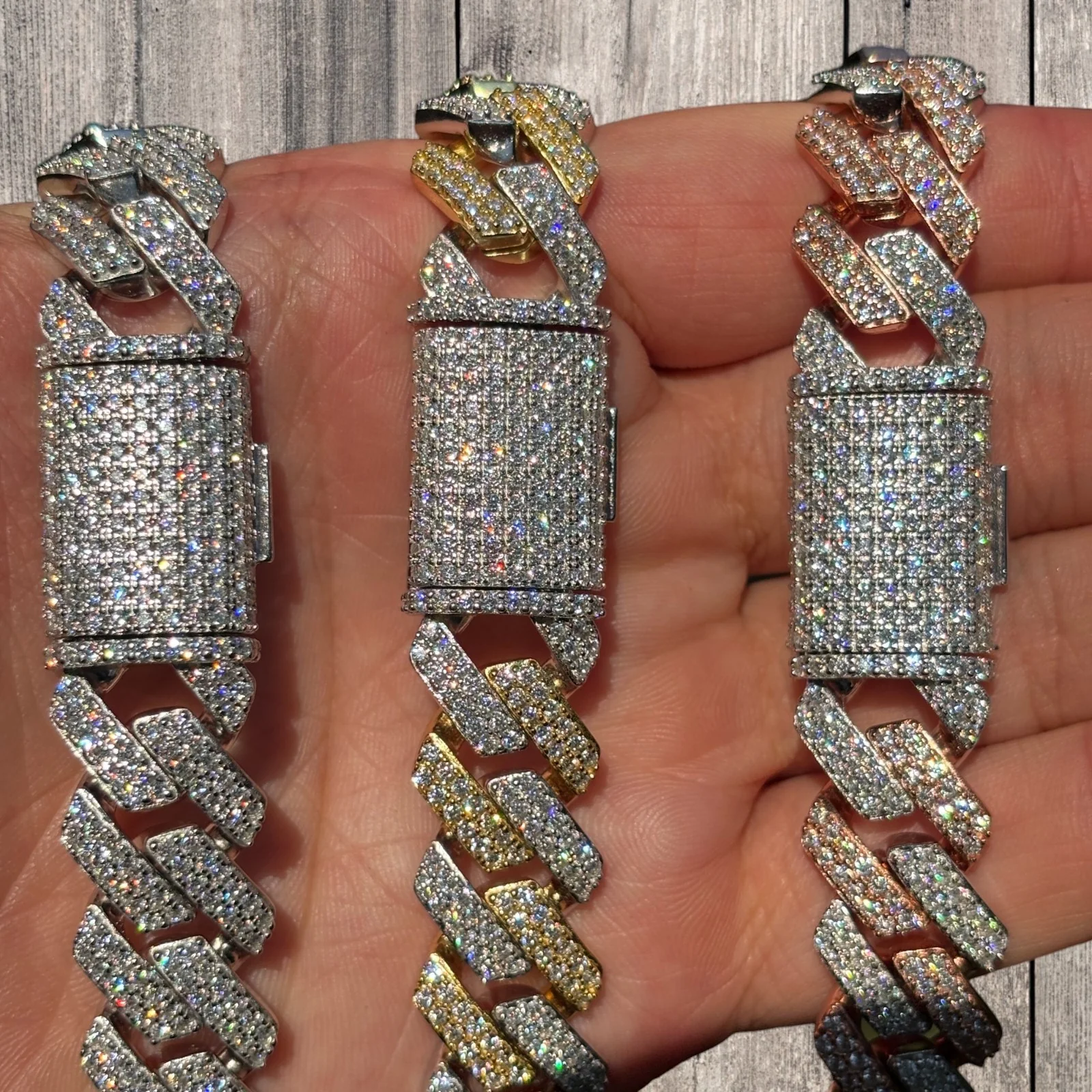 925 Sterling Silver 16mm Moissanite Miami Cuban Prong Chain Necklace - Image 14