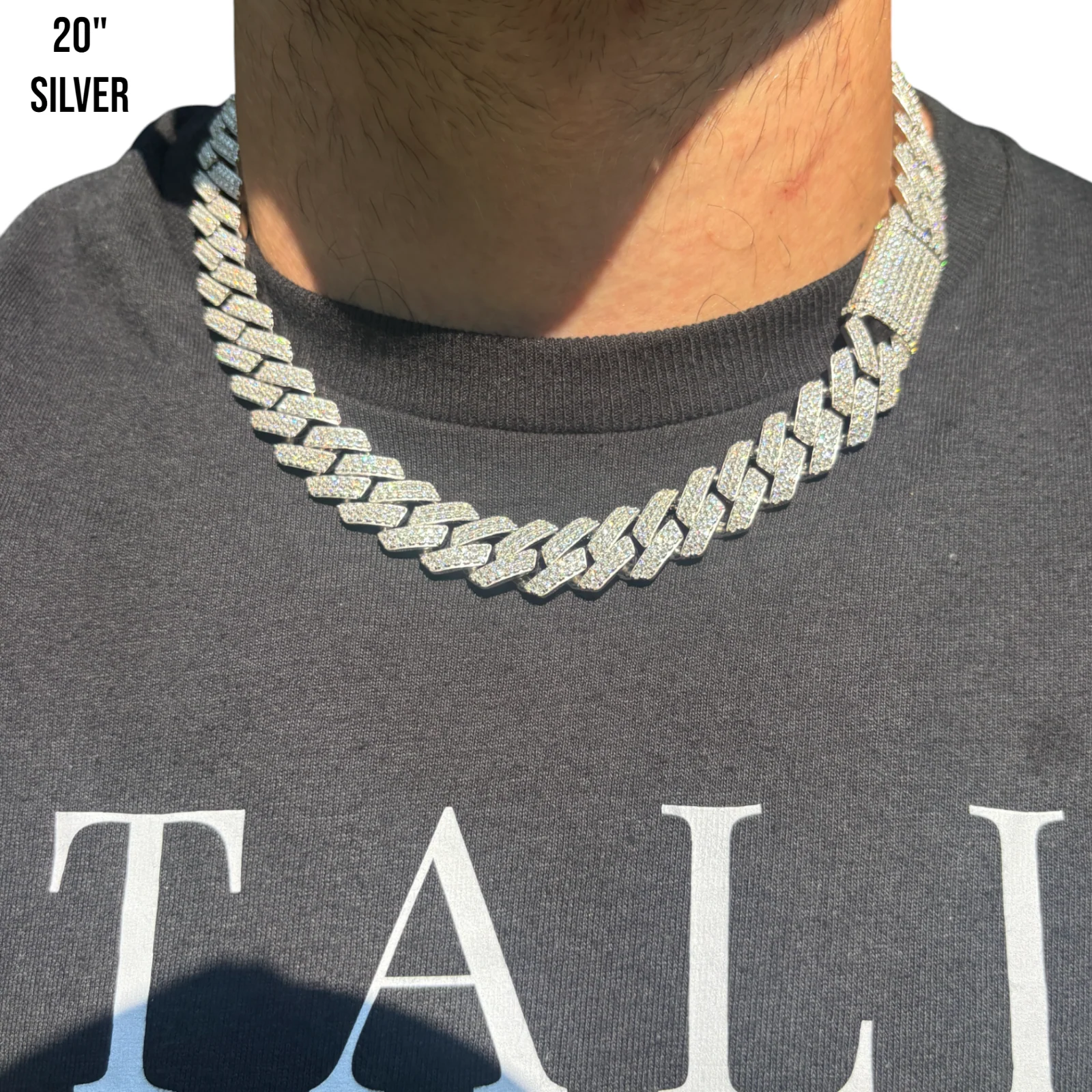 925 Sterling Silver 16mm Moissanite Miami Cuban Prong Chain Necklace - Image 18