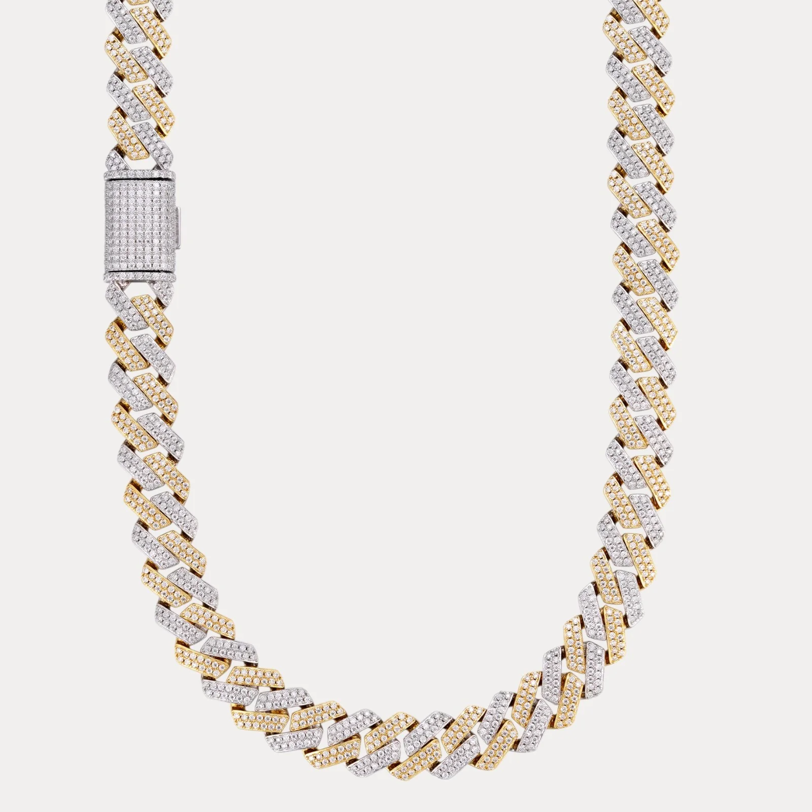 925 Sterling Silver 16mm Moissanite Miami Cuban Prong Chain Necklace - Image 2