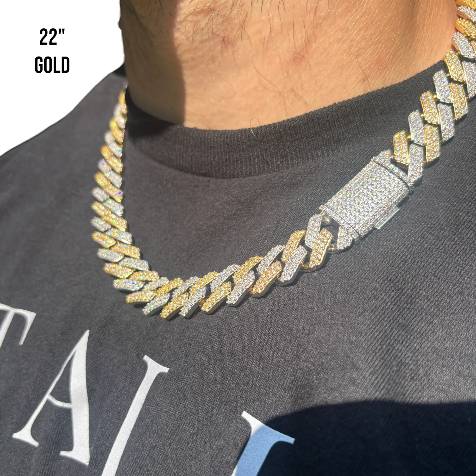 925 Sterling Silver 16mm Moissanite Miami Cuban Prong Chain Necklace - Image 21