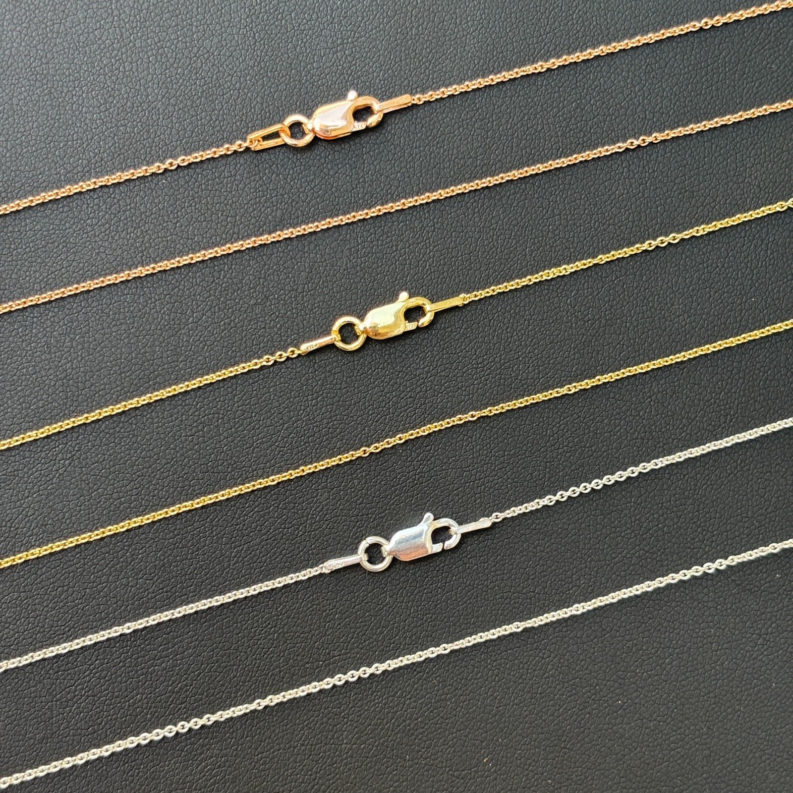 925 Sterling Silver 1mm Cable Chain Necklace - Image 13