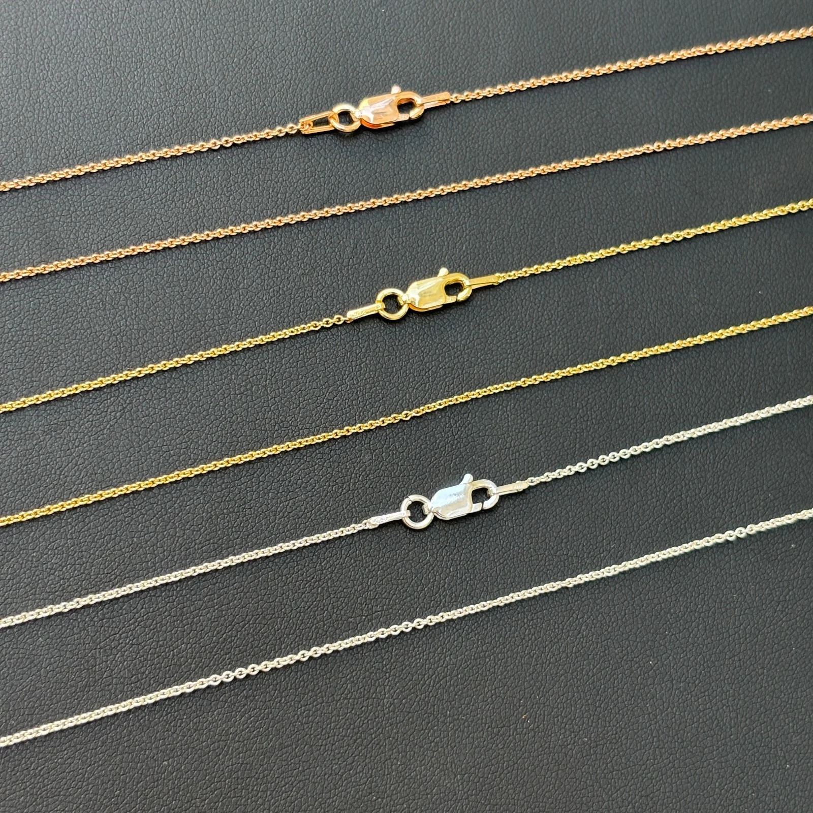 925 Sterling Silver 1mm Cable Chain Necklace - Image 4