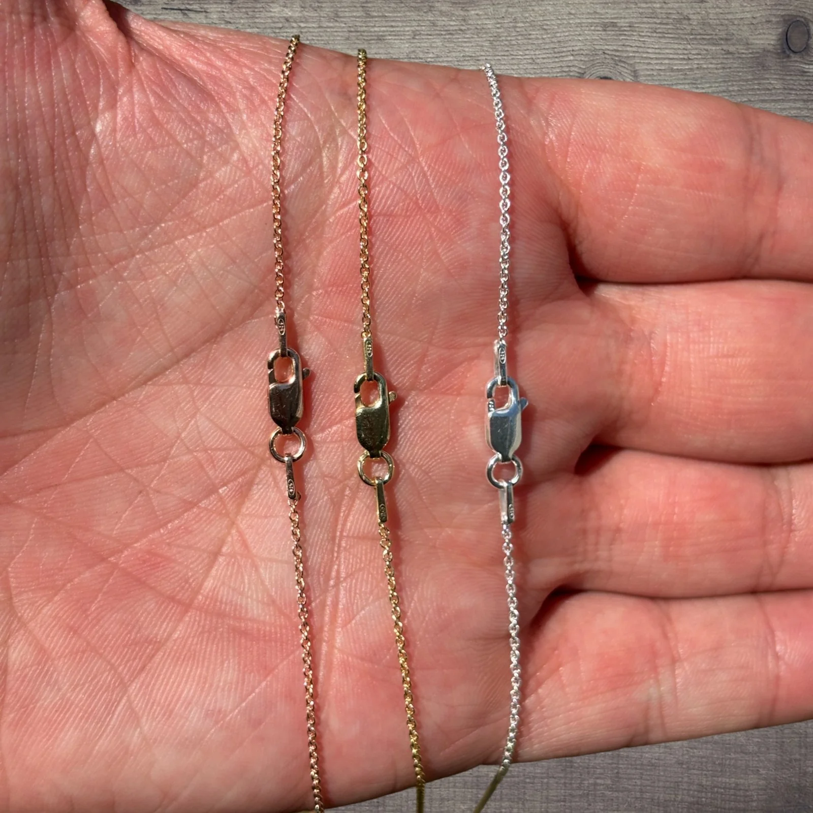 925 Sterling Silver 1mm Cable Chain Necklace - Image 5