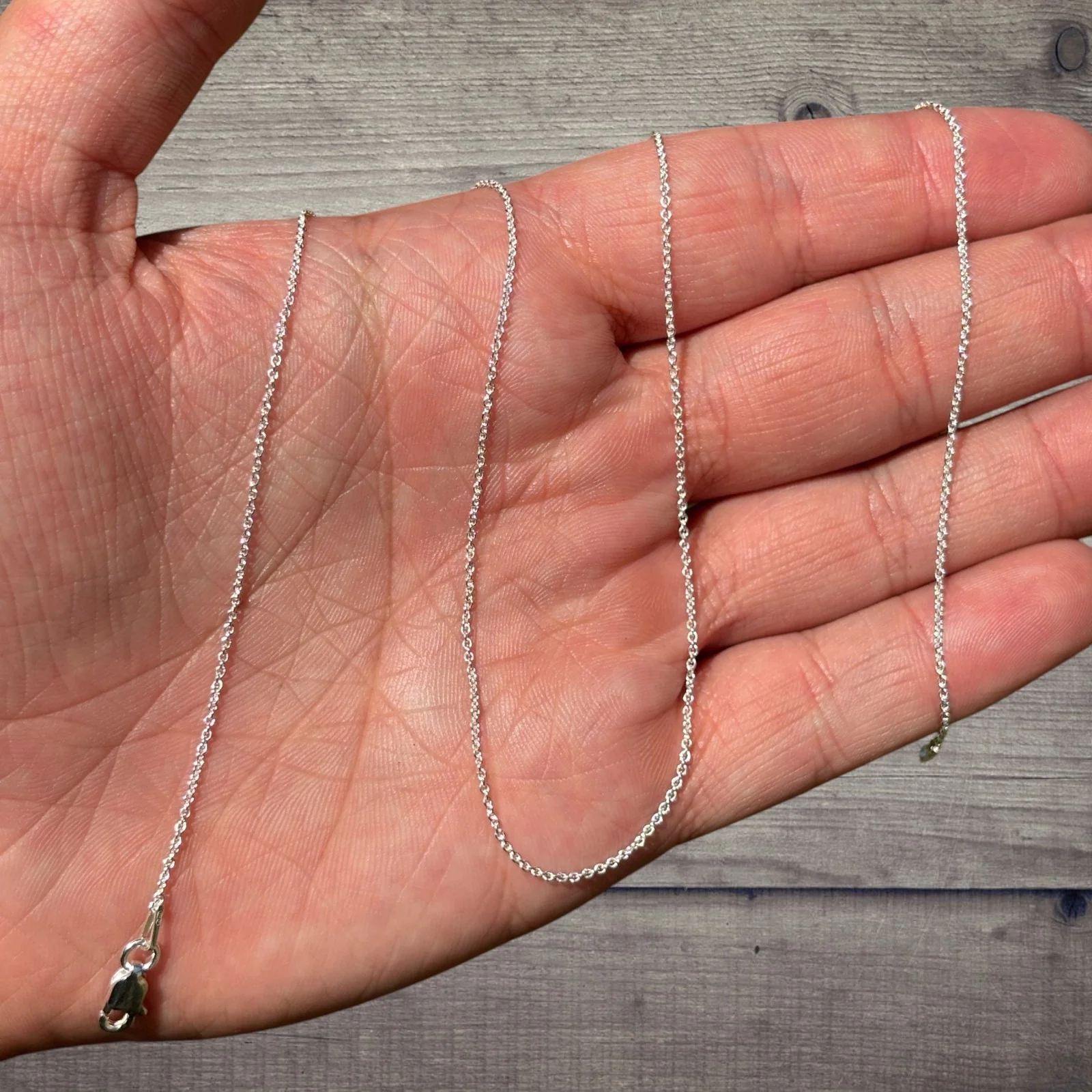 925 Sterling Silver 1mm Cable Chain Necklace - Image 6