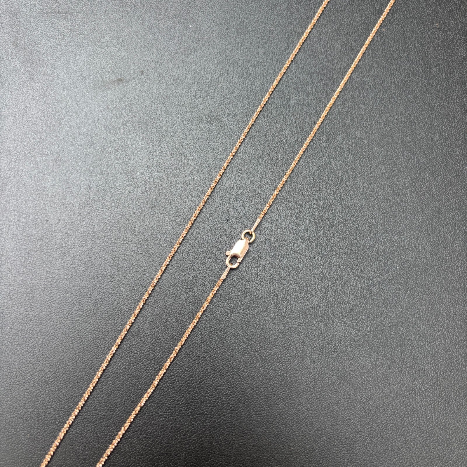 925 Sterling Silver 1mm Sparkle Rock Chain Necklace - Image 5