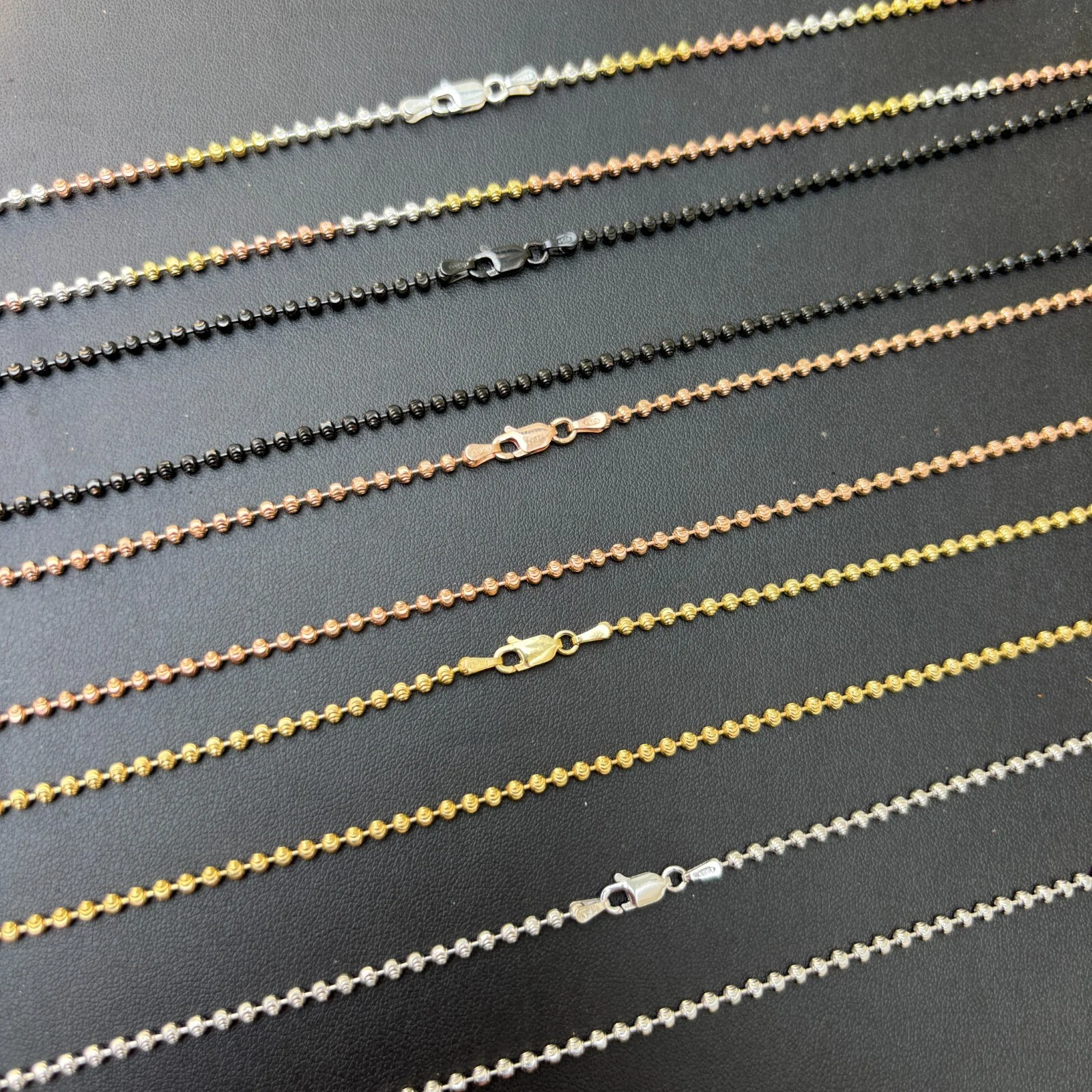 925 Sterling Silver 2.5mm Bead Chain Necklace - Image 6