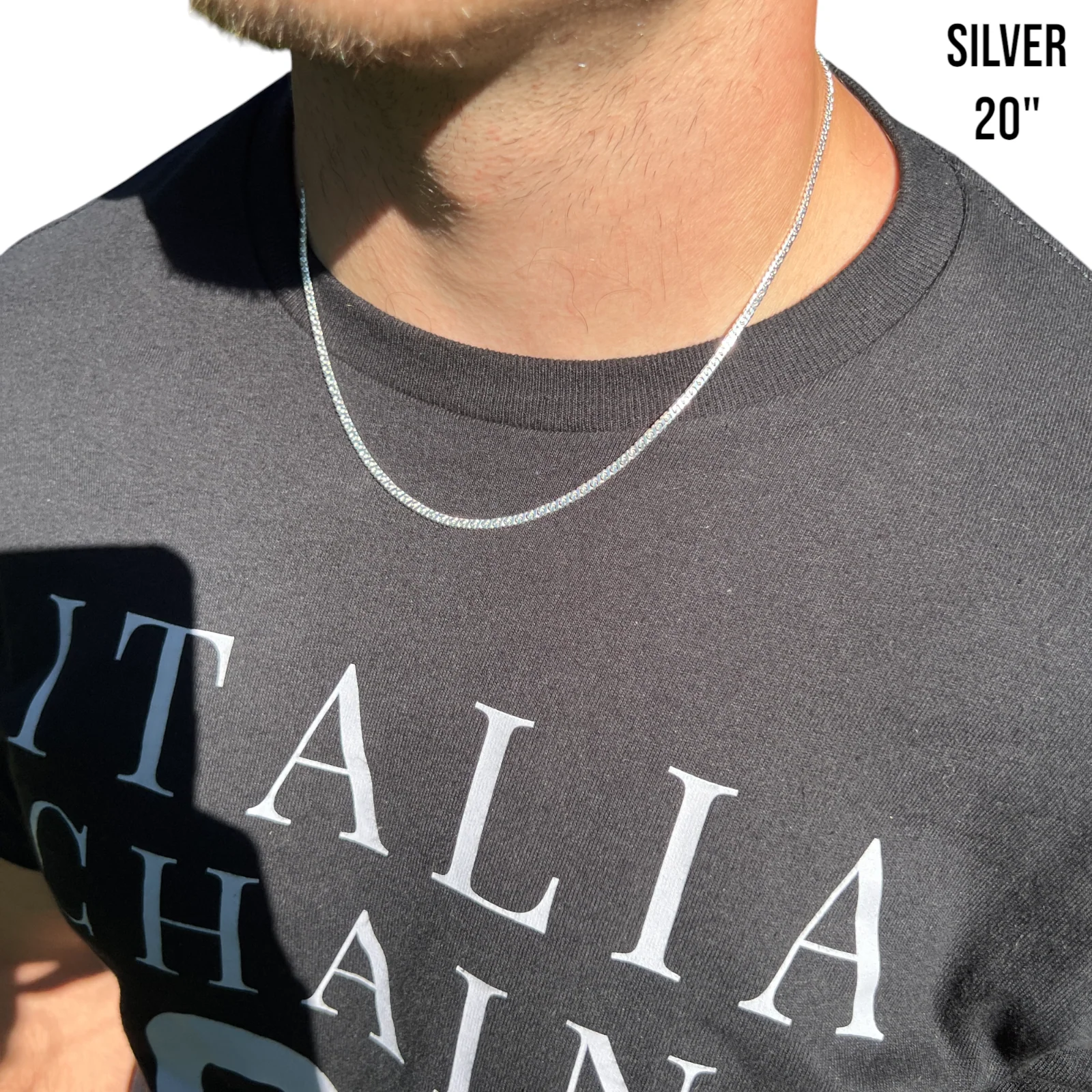 925 Sterling Silver 2.5mm Dollar Chain Necklace - Image 10