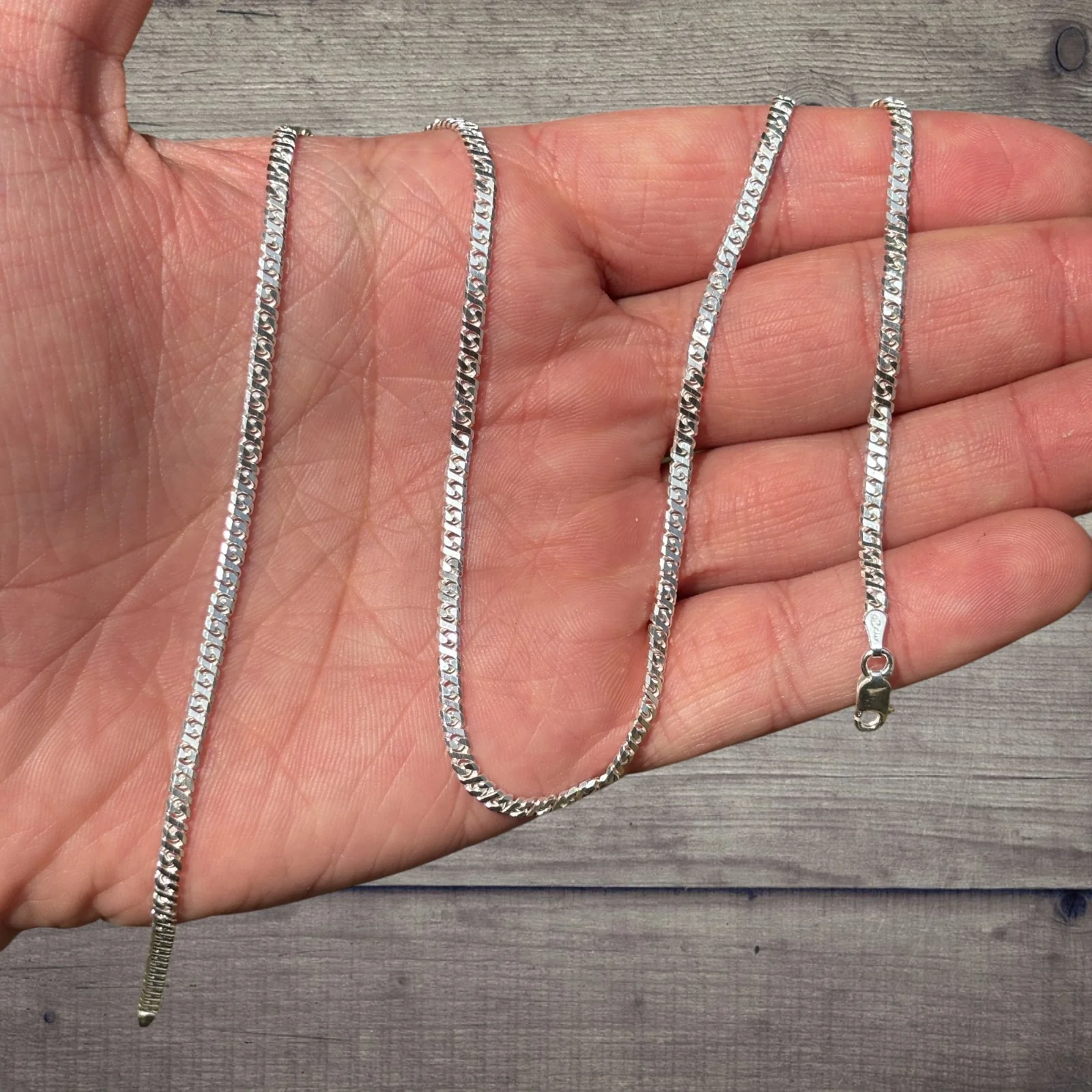 925 Sterling Silver 2.5mm Dollar Chain Necklace - Image 3