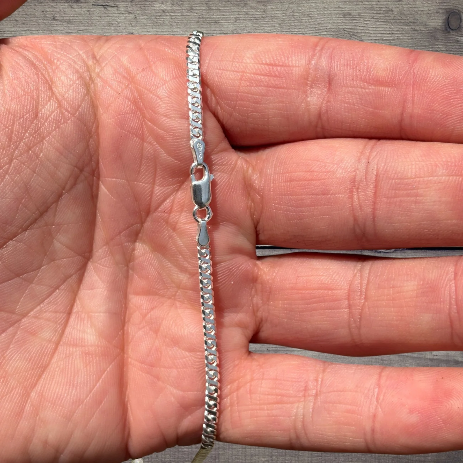925 Sterling Silver 2.5mm Dollar Chain Necklace - Image 4
