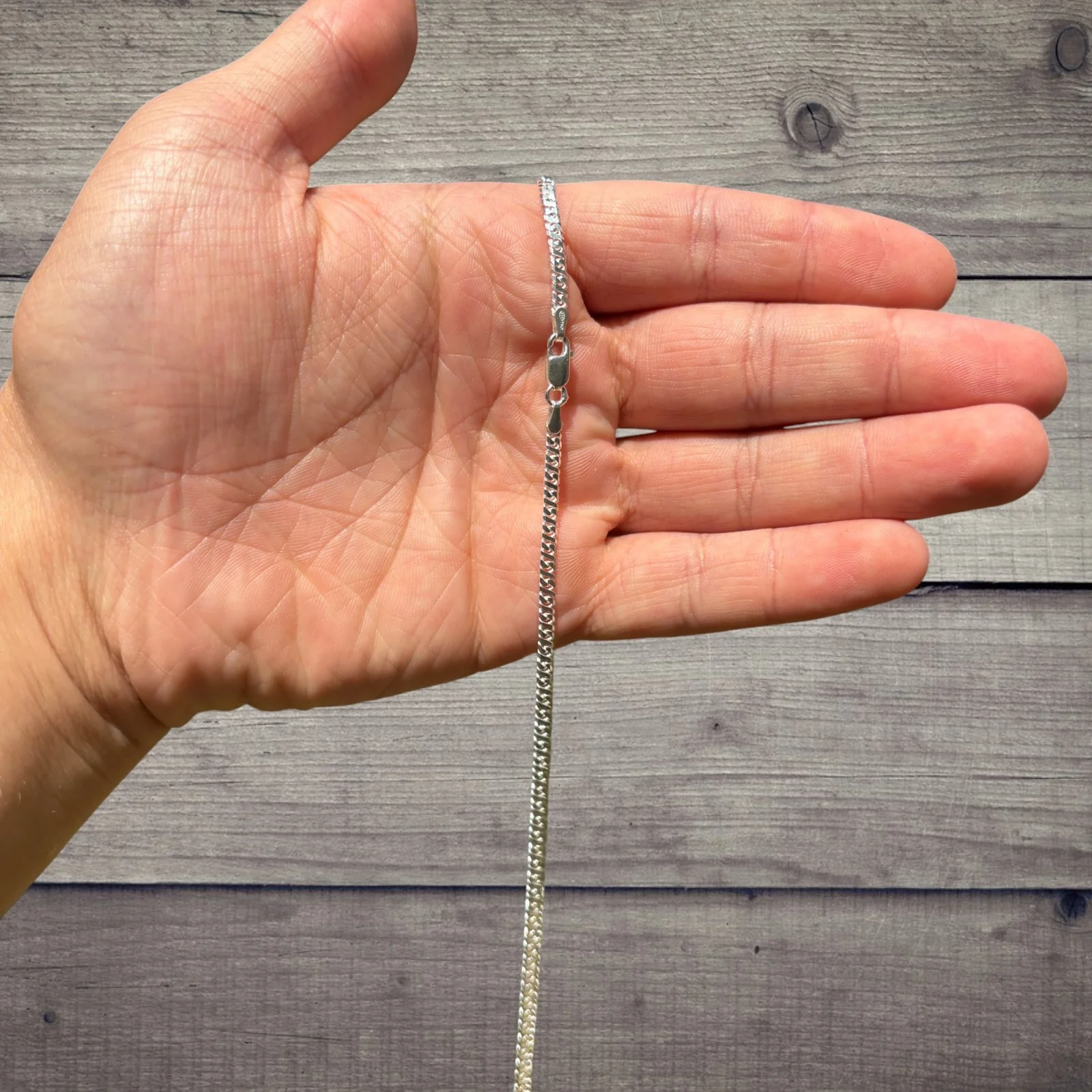 925 Sterling Silver 2.5mm Dollar Chain Necklace - Image 5