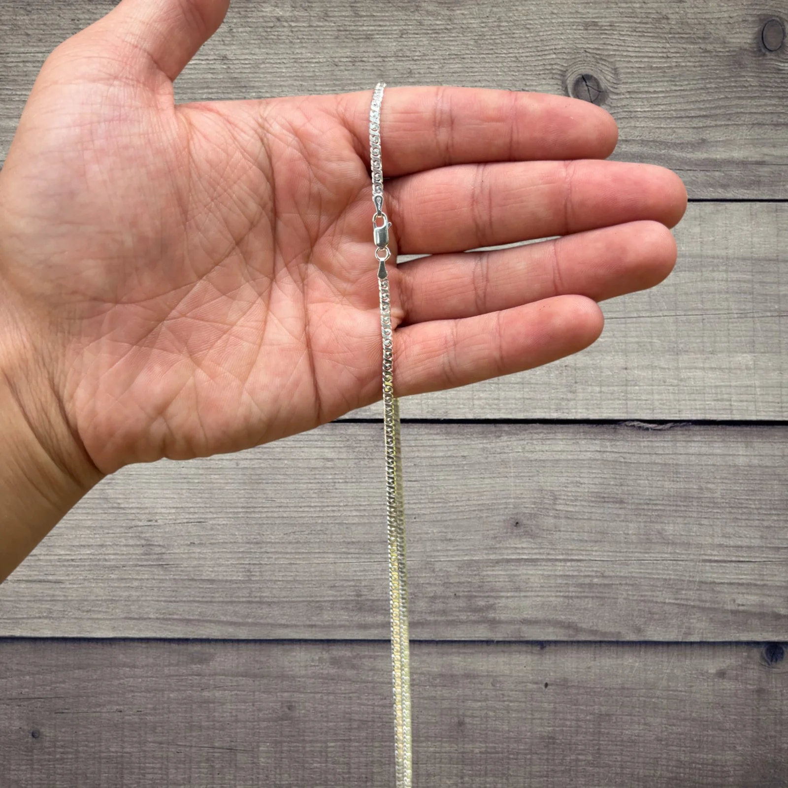 925 Sterling Silver 2.5mm Dollar Chain Necklace - Image 6