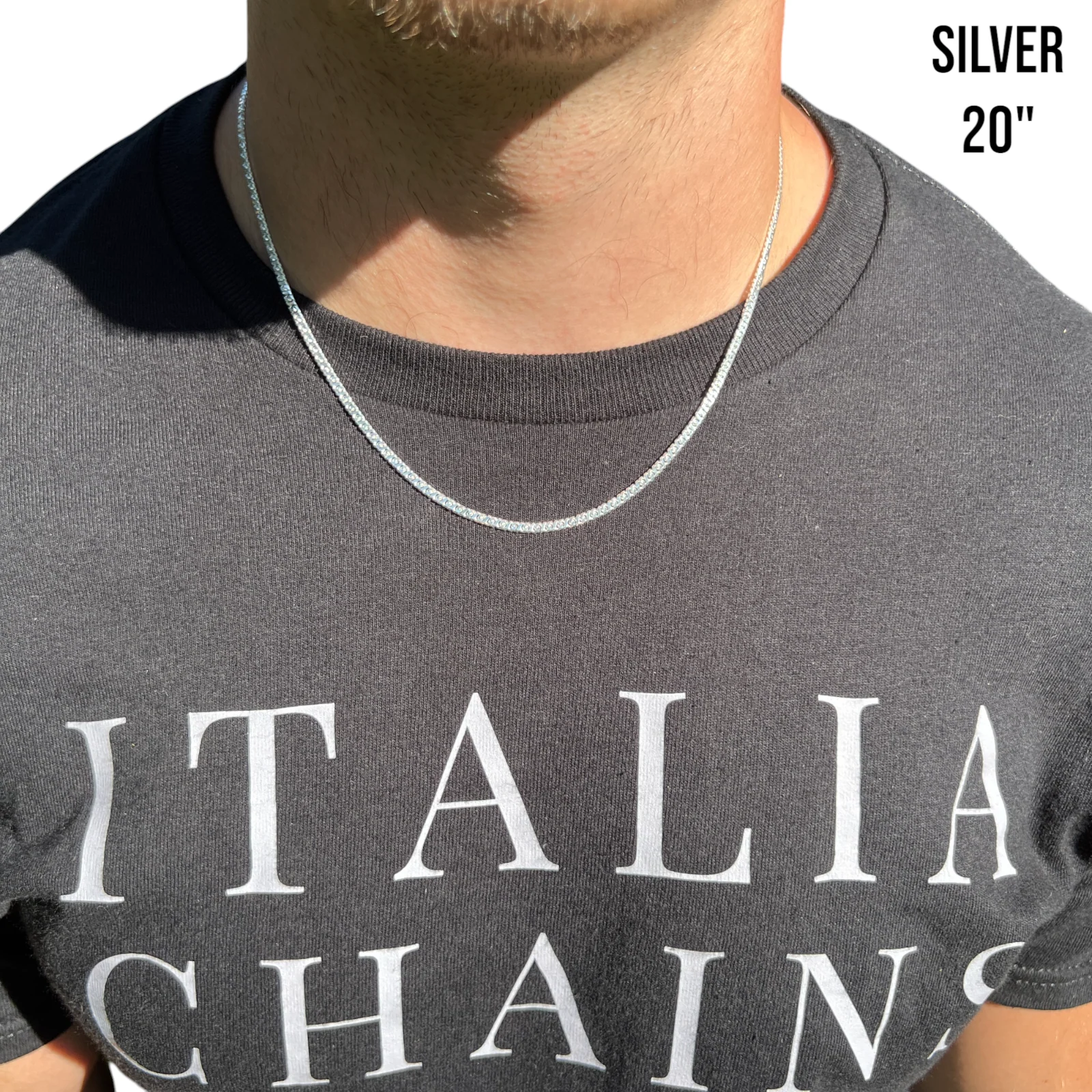 925 Sterling Silver 2.5mm Dollar Chain Necklace - Image 9
