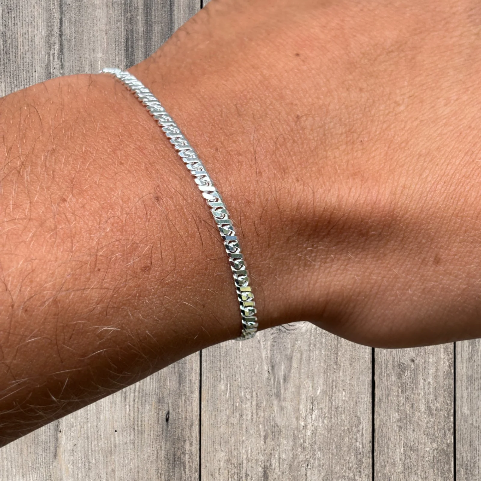 925 Sterling Silver 2.5mm Dollar Link Bracelet - Image 12