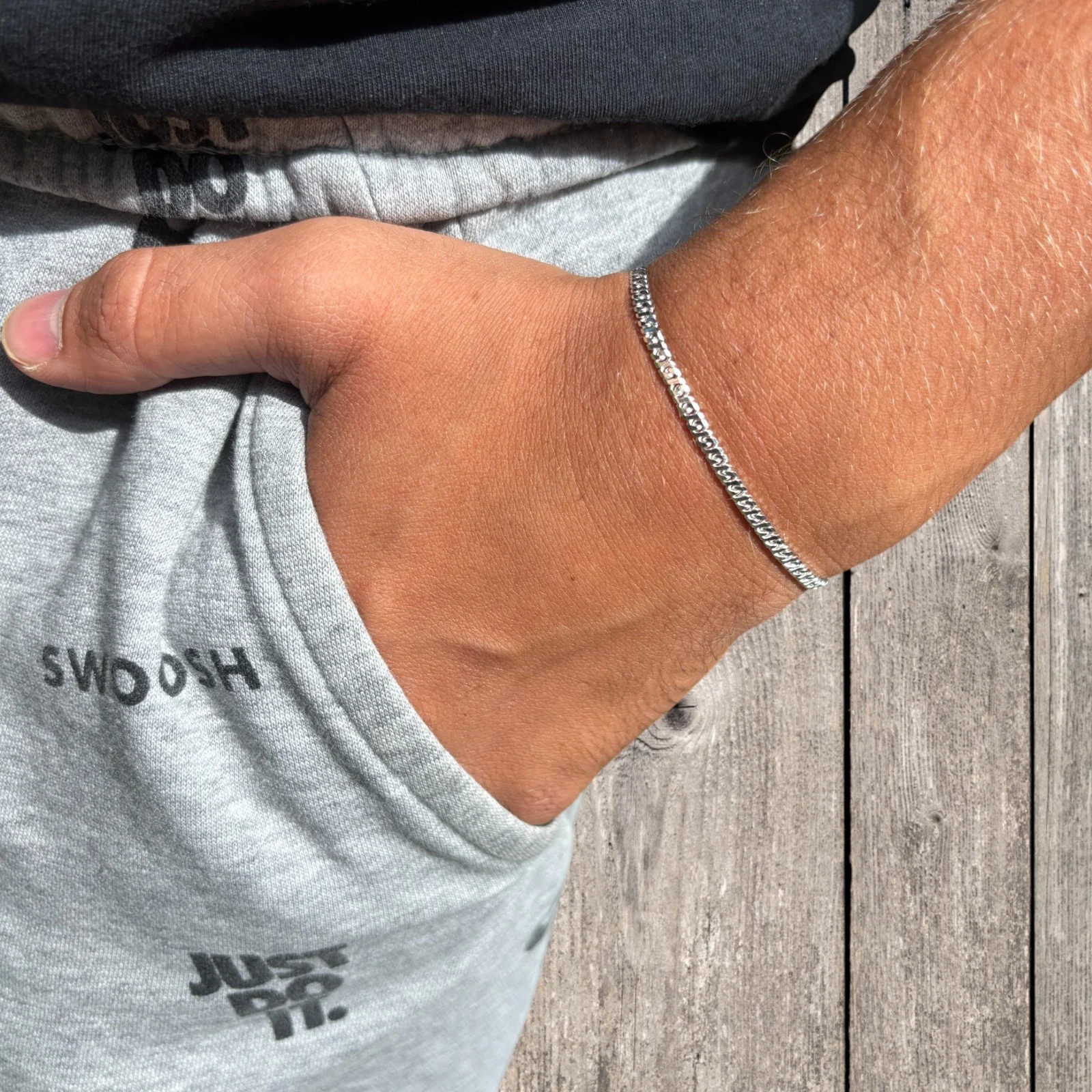 925 Sterling Silver 2.5mm Dollar Link Bracelet - Image 15