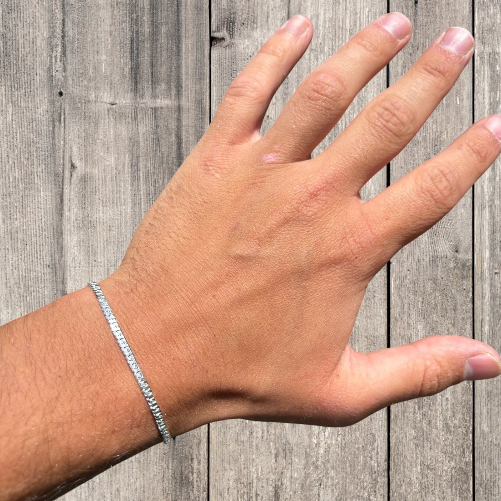 925 Sterling Silver 2.5mm Dollar Link Bracelet - Image 6