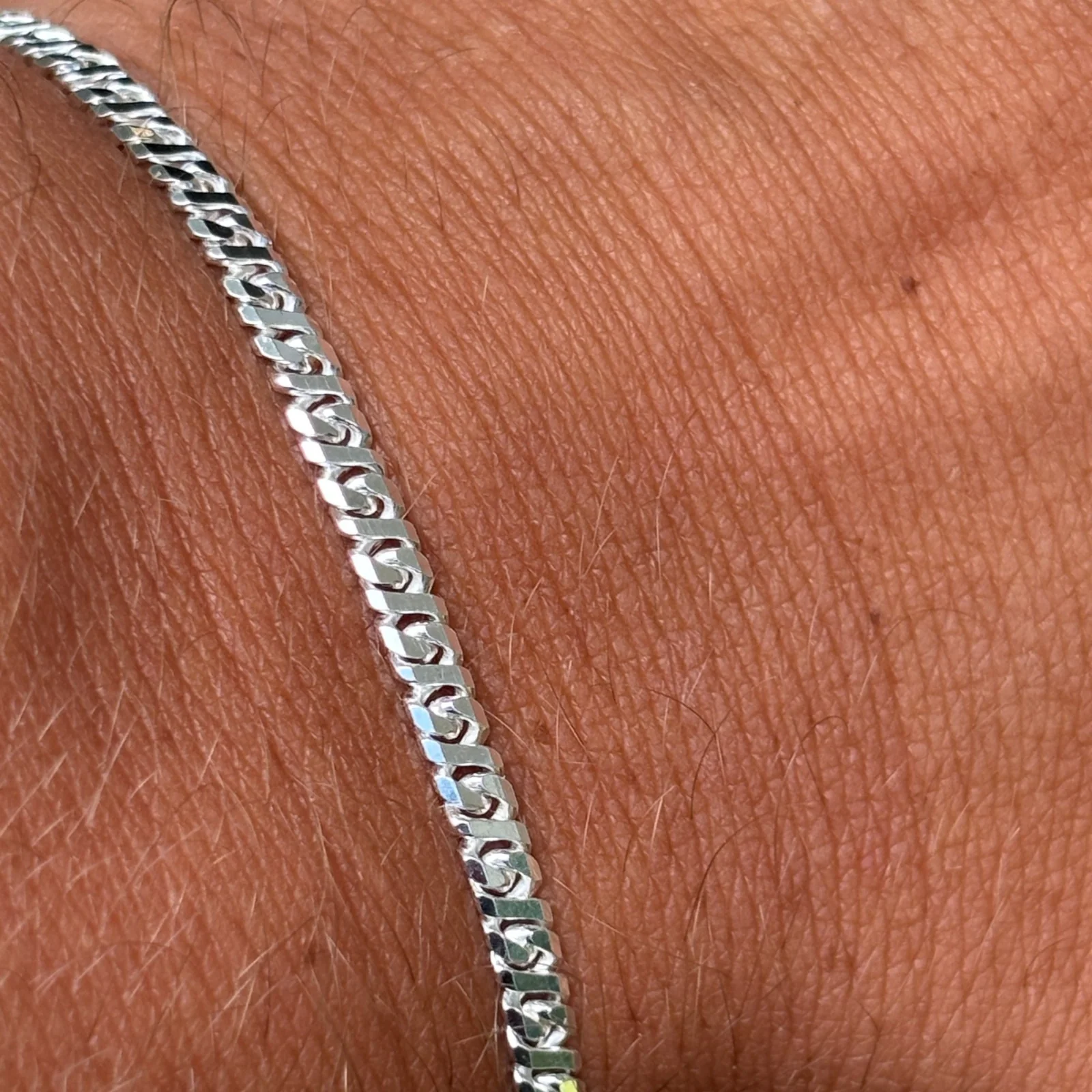 925 Sterling Silver 2.5mm Dollar Link Bracelet - Image 7