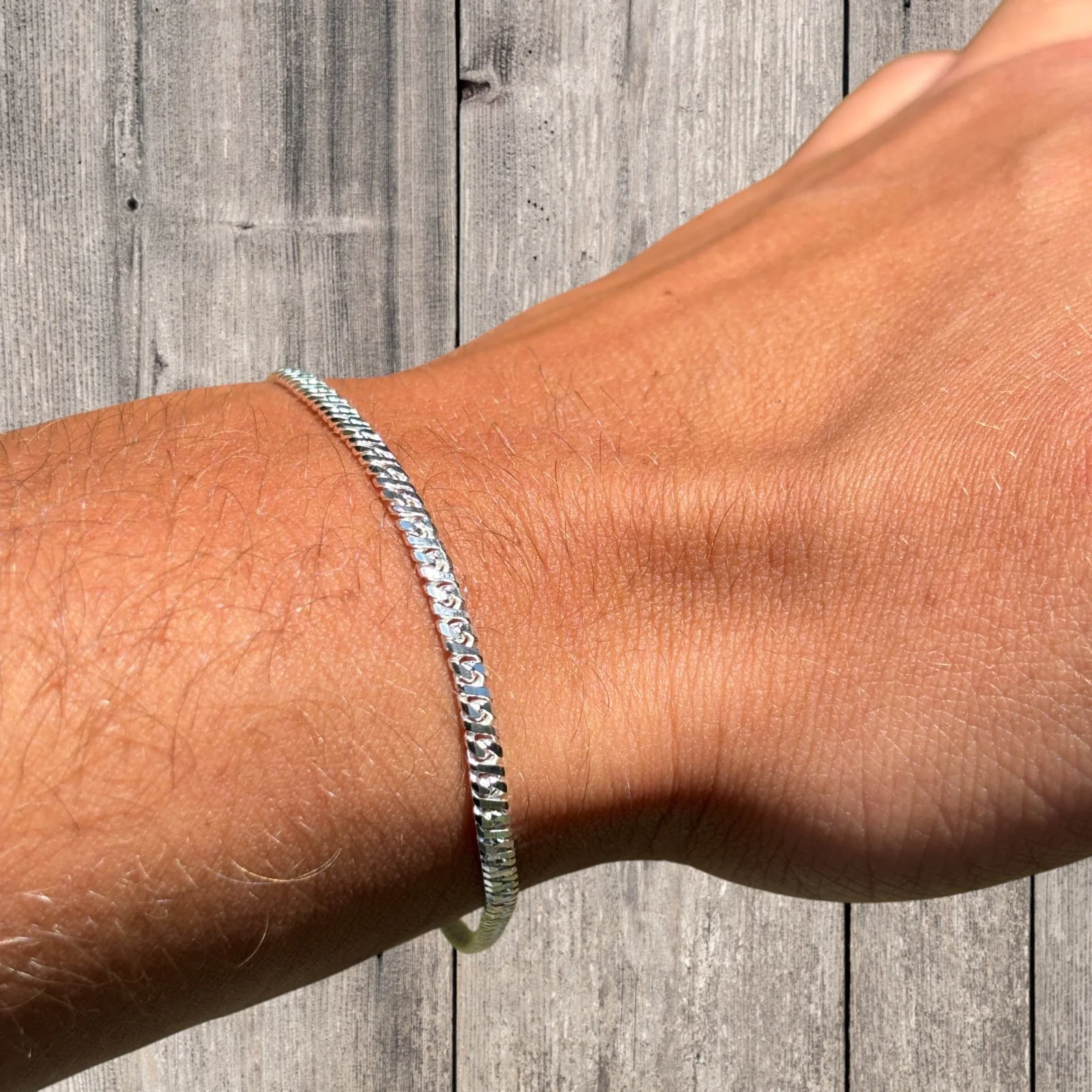 925 Sterling Silver 2.5mm Dollar Link Bracelet - Image 8