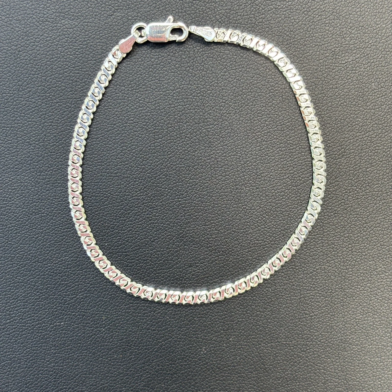 925 Sterling Silver 2.5mm Dollar Link Bracelet - Image 9
