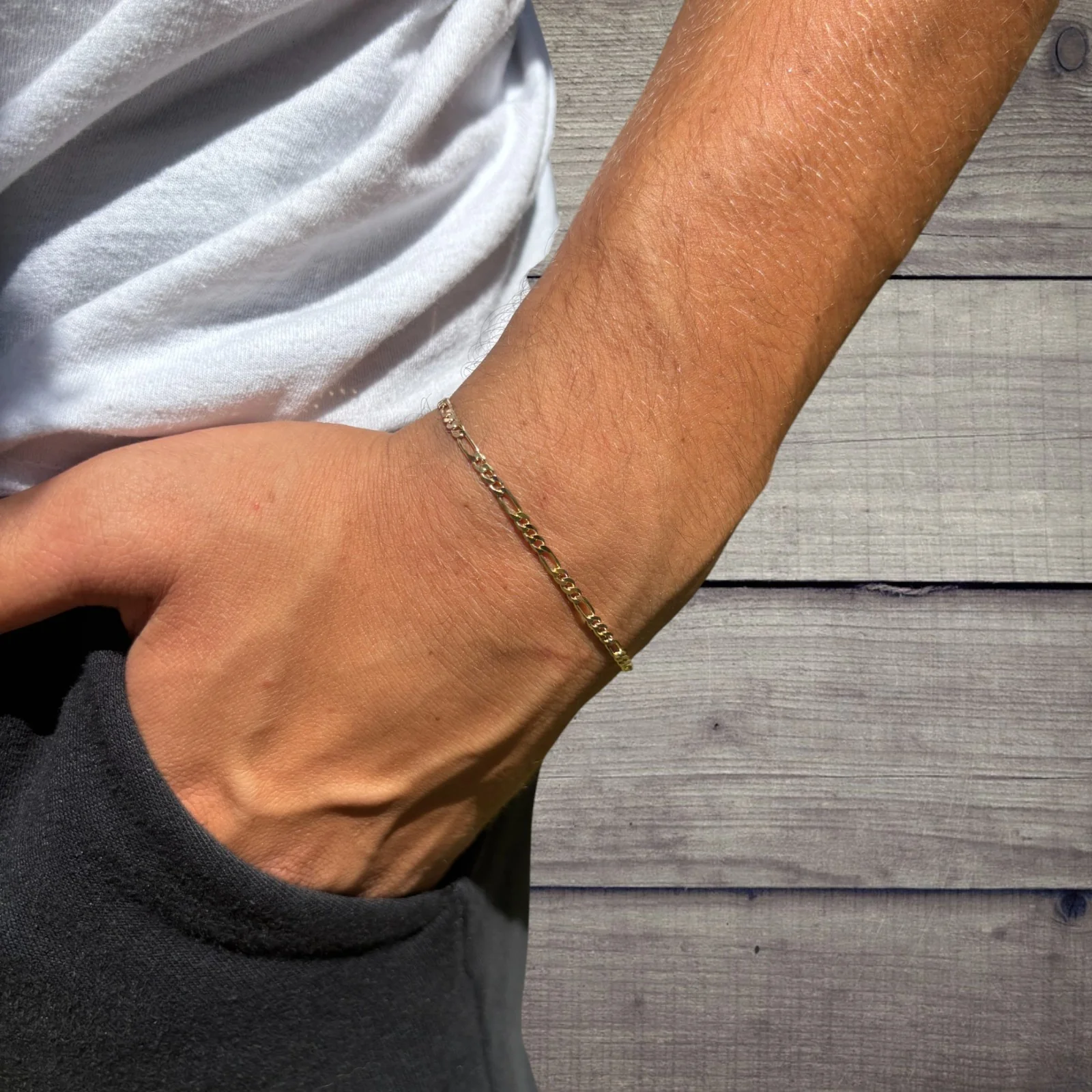 925 Sterling Silver 2.5mm Figaro Bracelet - Image 24