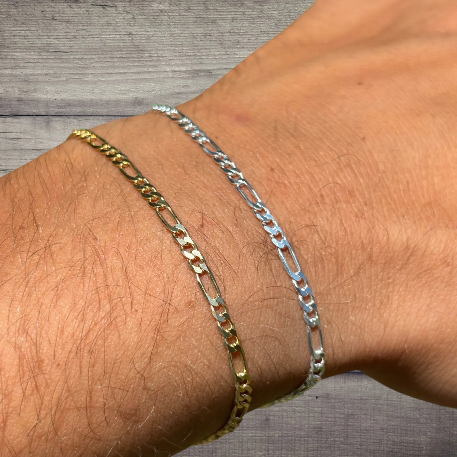 925 Sterling Silver 2.5mm Figaro Bracelet - Image 3