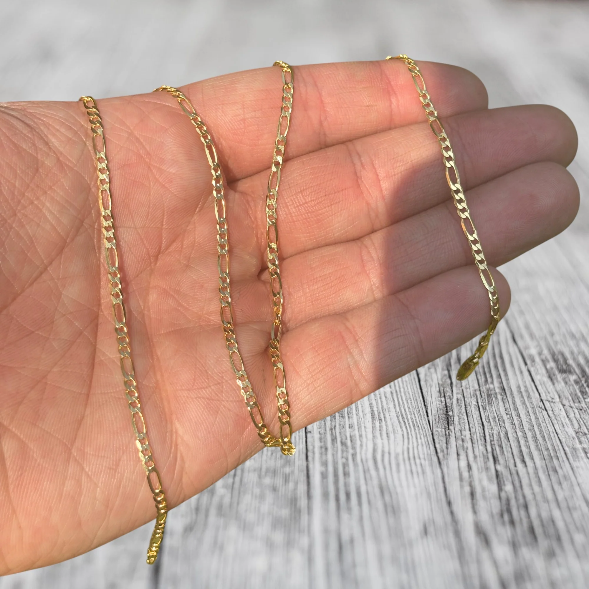 925 Sterling Silver 2.5mm Figaro Chain Necklace - Image 5