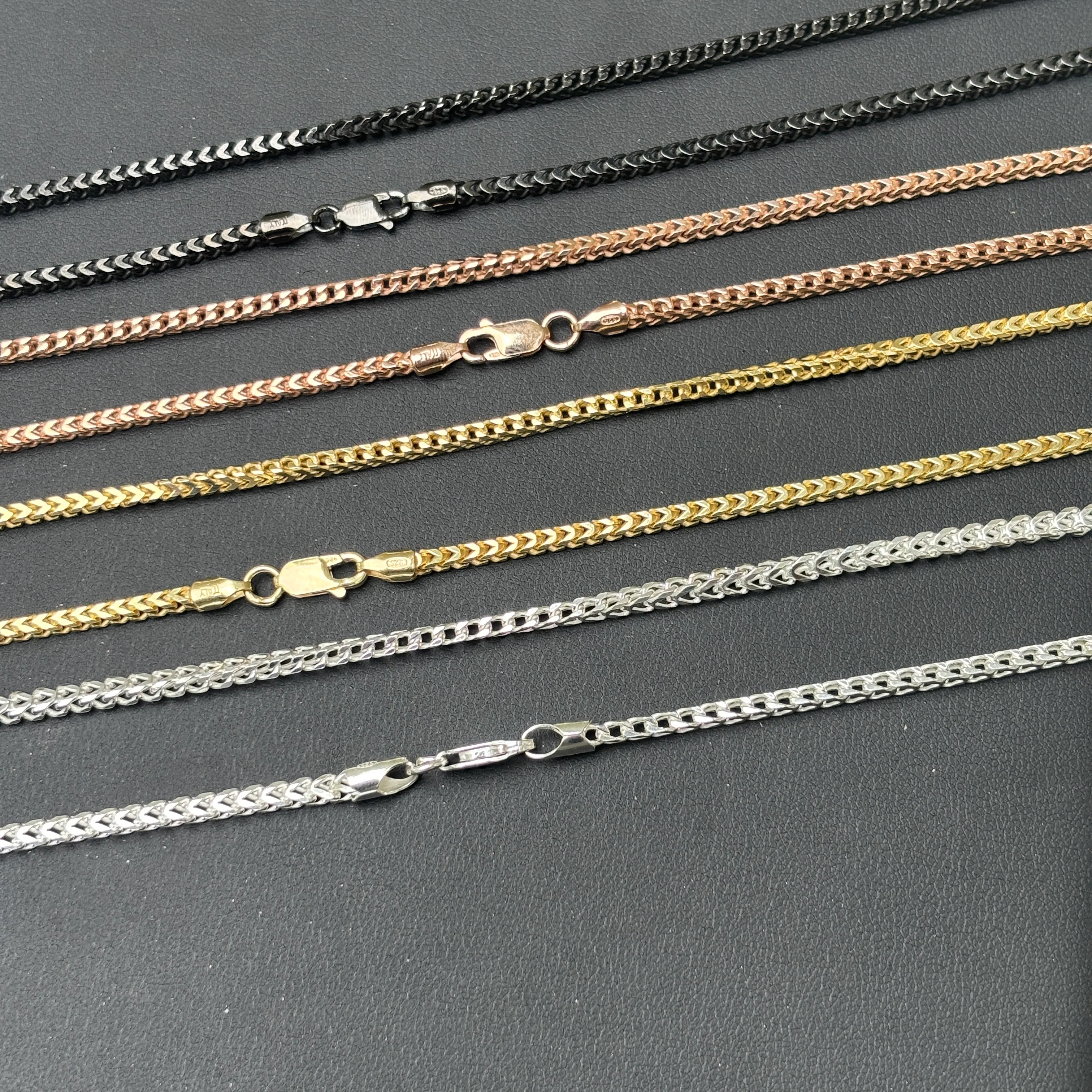 925 Sterling Silver 2.5mm Franco Chain Necklace - Image 13
