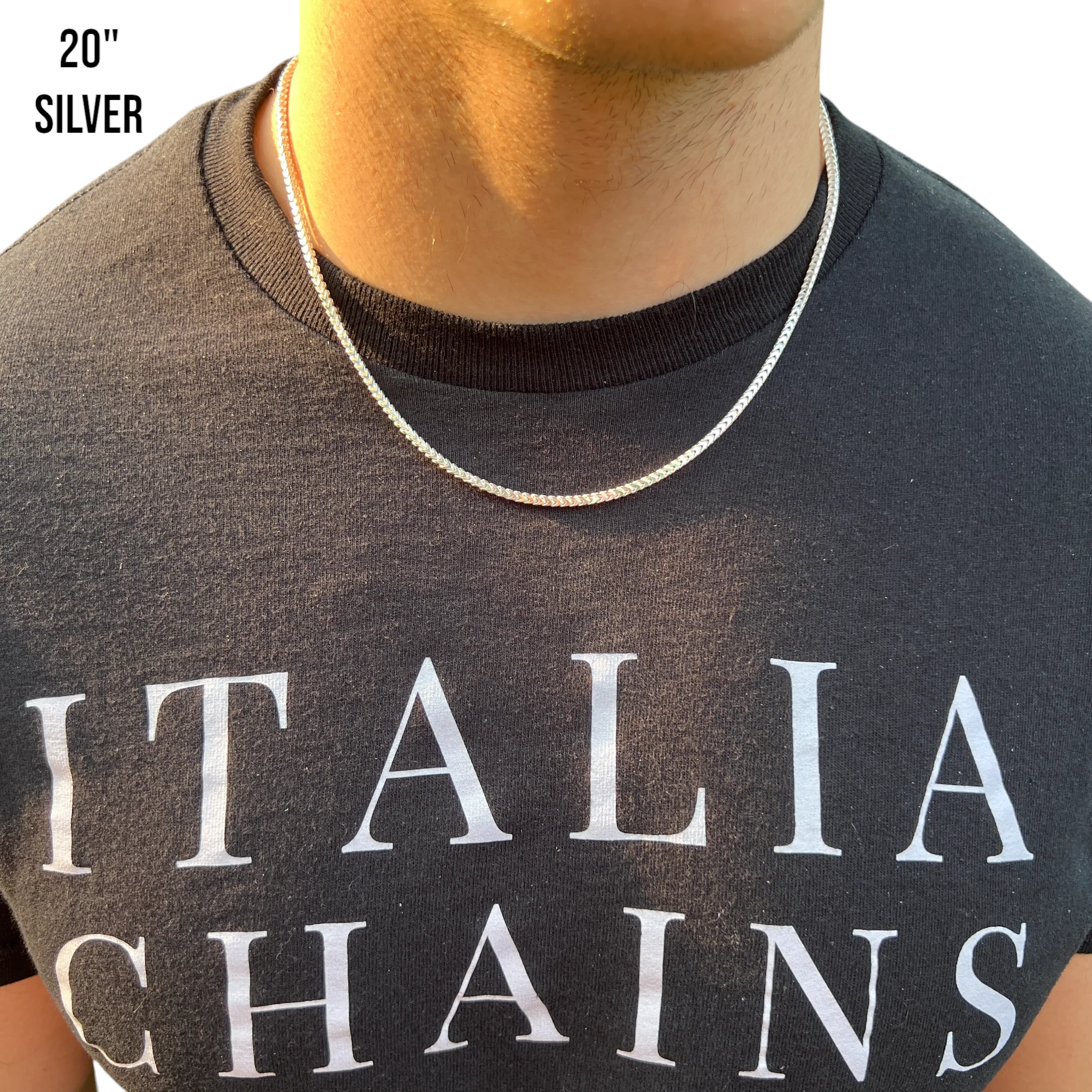925 Sterling Silver 2.5mm Franco Chain Necklace - Image 15
