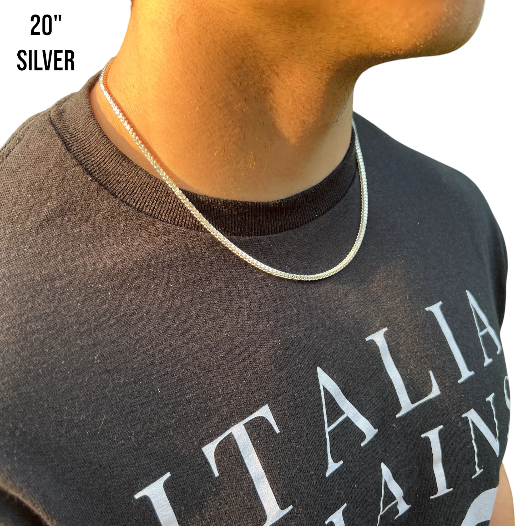 925 Sterling Silver 2.5mm Franco Chain Necklace - Image 16