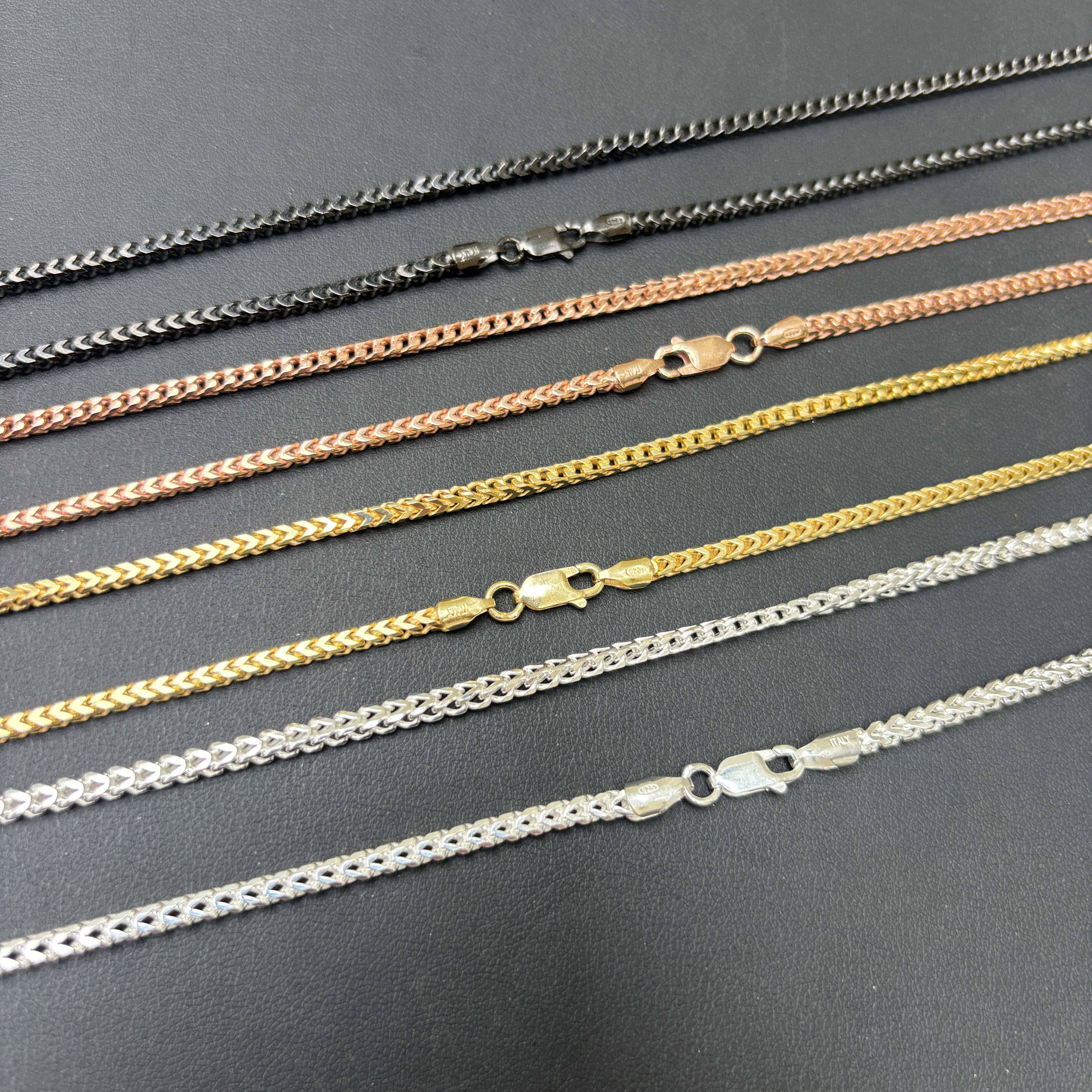 925 Sterling Silver 2.5mm Franco Chain Necklace - Image 4