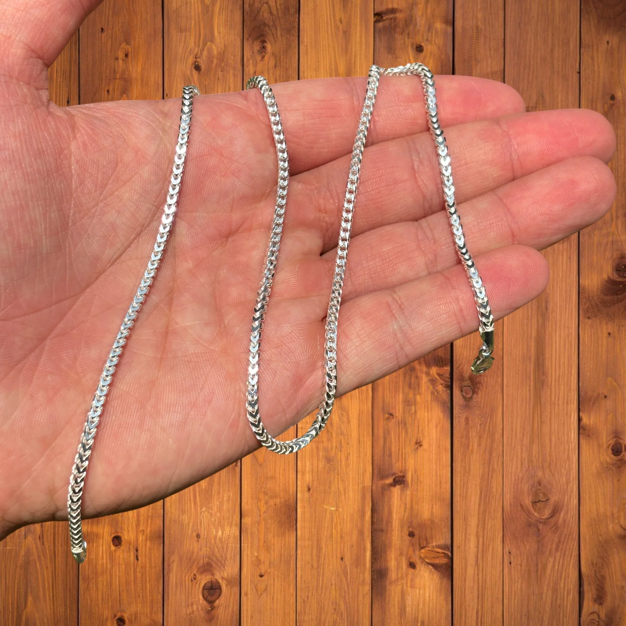 925 Sterling Silver 2.5mm Franco Chain Necklace - Image 5