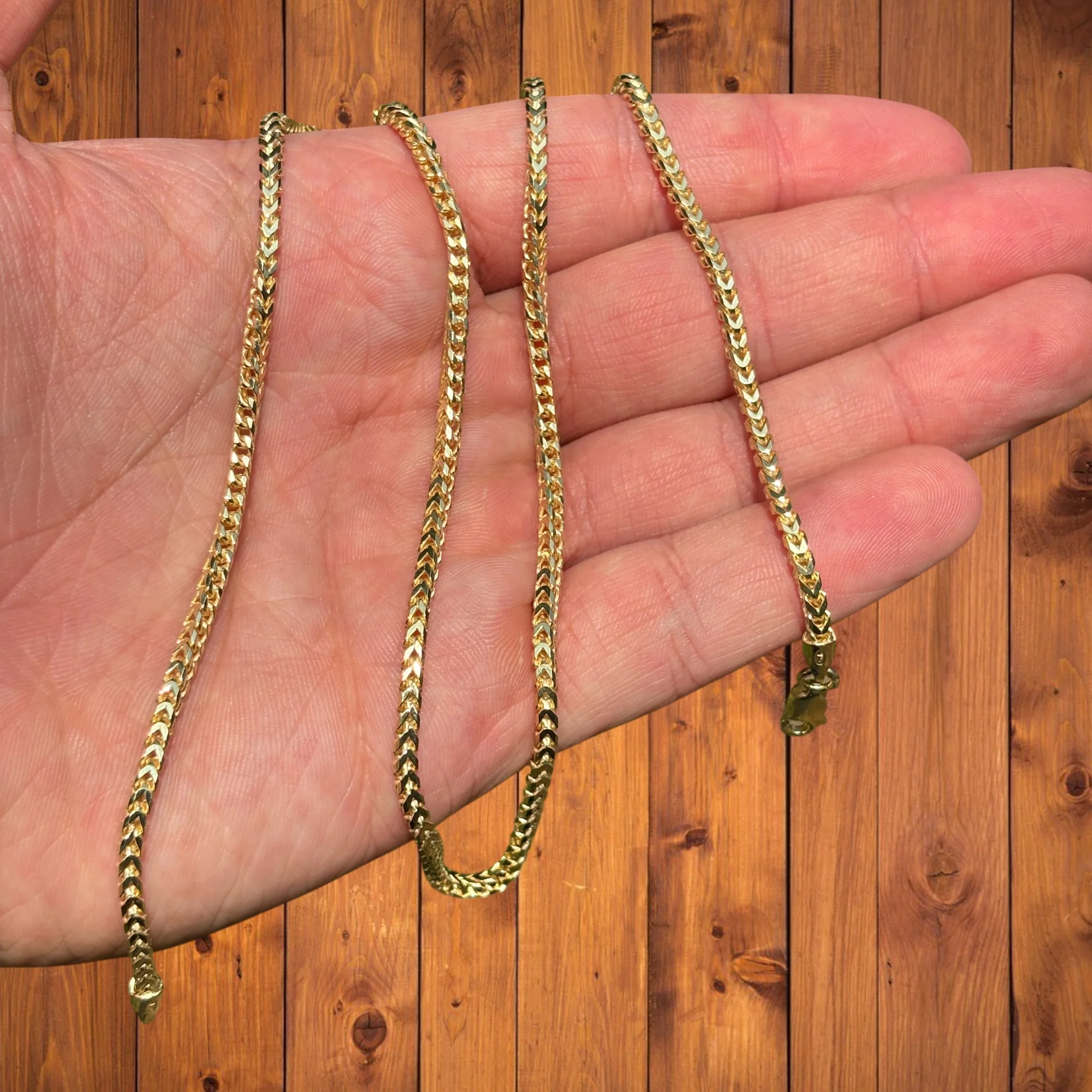 925 Sterling Silver 2.5mm Franco Chain Necklace - Image 6