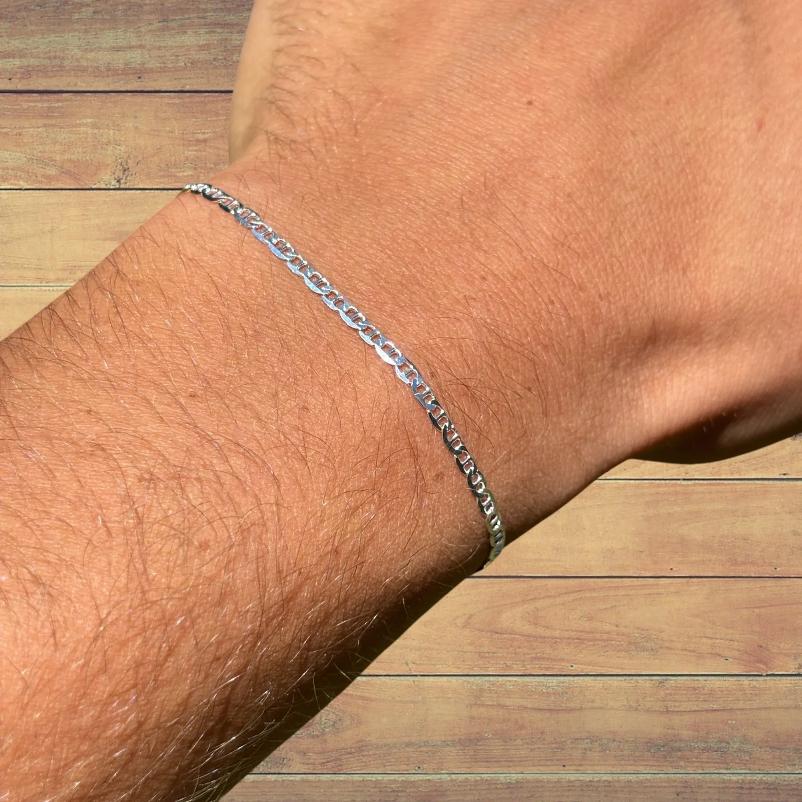 925 Sterling Silver 2.5mm Mariner Bracelet - Image 7