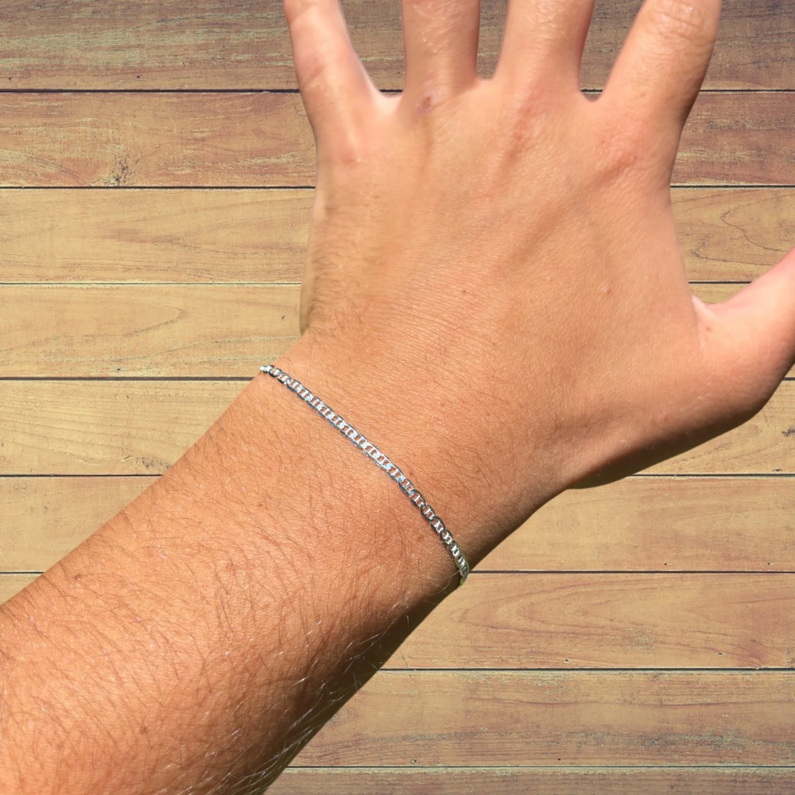 925 Sterling Silver 2.5mm Mariner Bracelet - Image 8