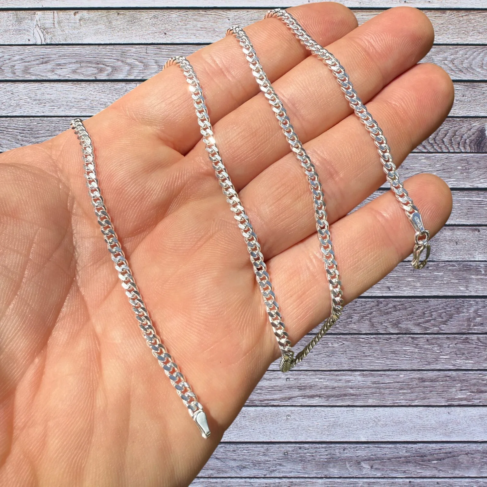 925 Sterling Silver 2.5mm Miami Cuban Chain Necklace - Image 8