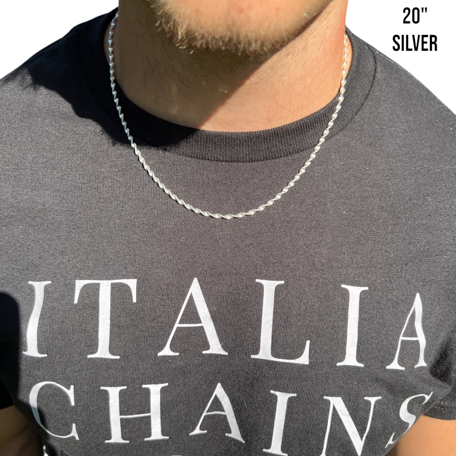 925 Sterling Silver 2.5mm Singapore Chain Necklace - Image 10