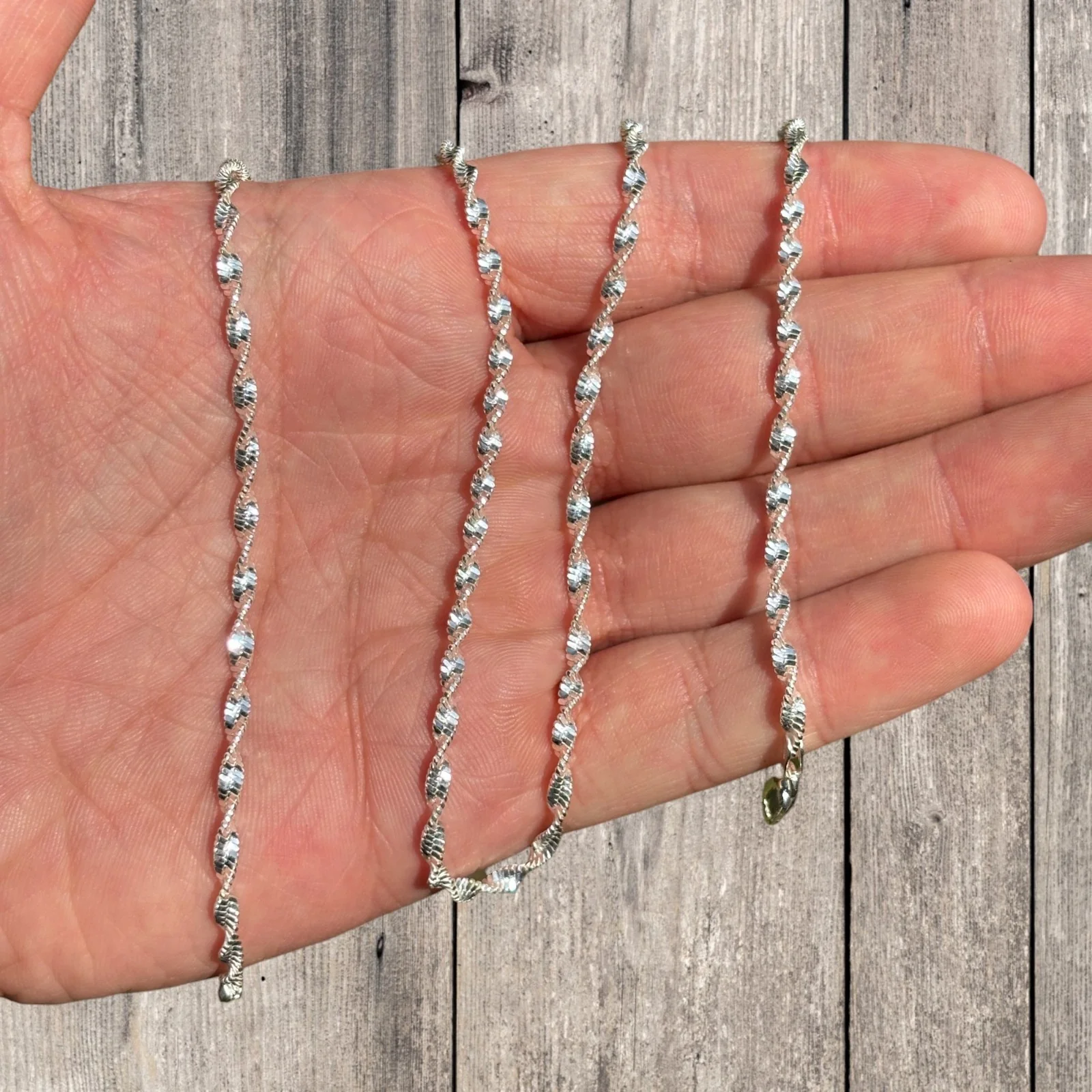 925 Sterling Silver 2.5mm Singapore Chain Necklace - Image 4