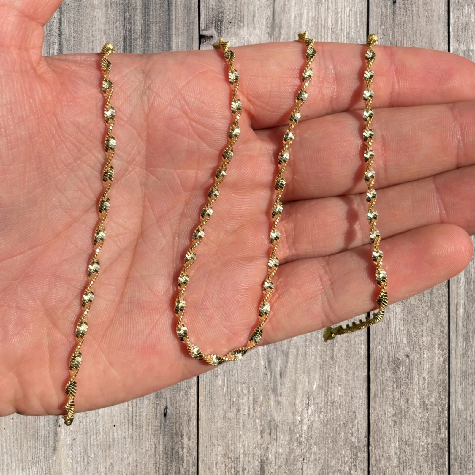 925 Sterling Silver 2.5mm Singapore Chain Necklace - Image 5